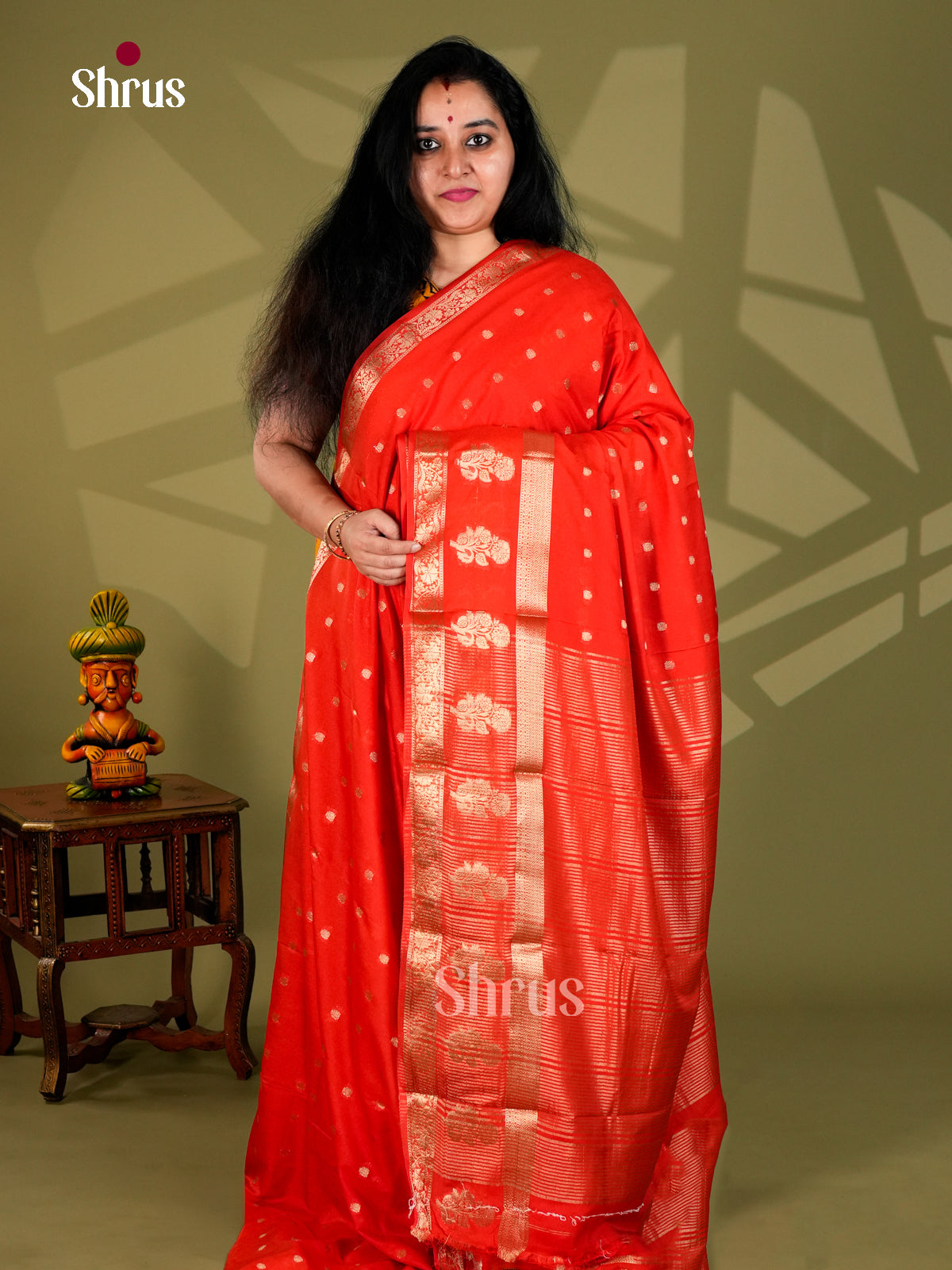 Semi Mysoresilk Saree - ECS11295 - Shop on Shrus.com