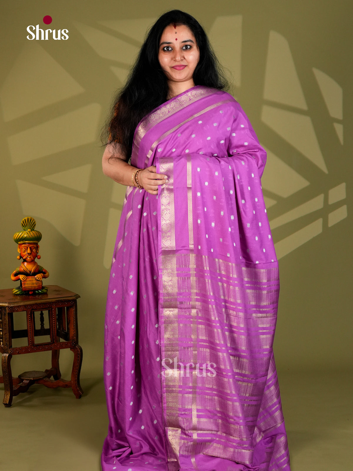 Semi Mysoresilk Saree - ECS11299 - Shop on Shrus.com