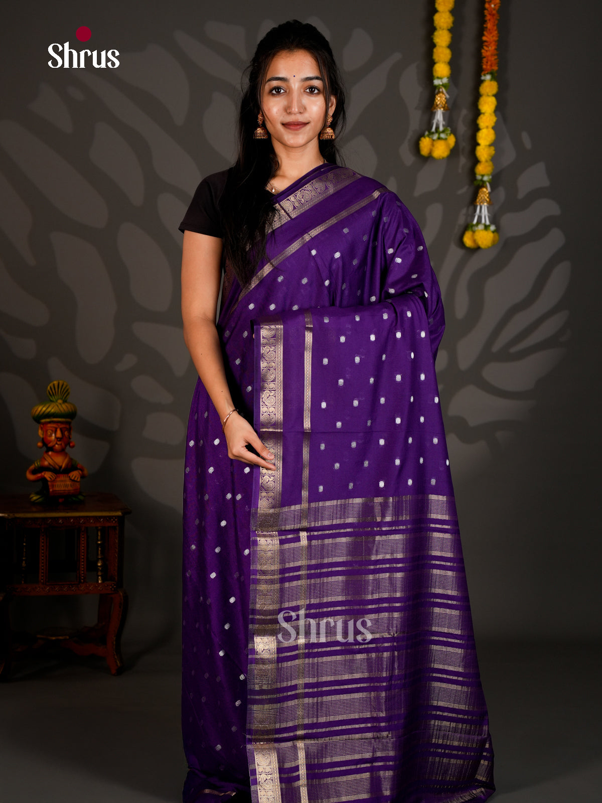 Semi Mysoresilk Saree - ECS11300 - Shop on Shrus.com