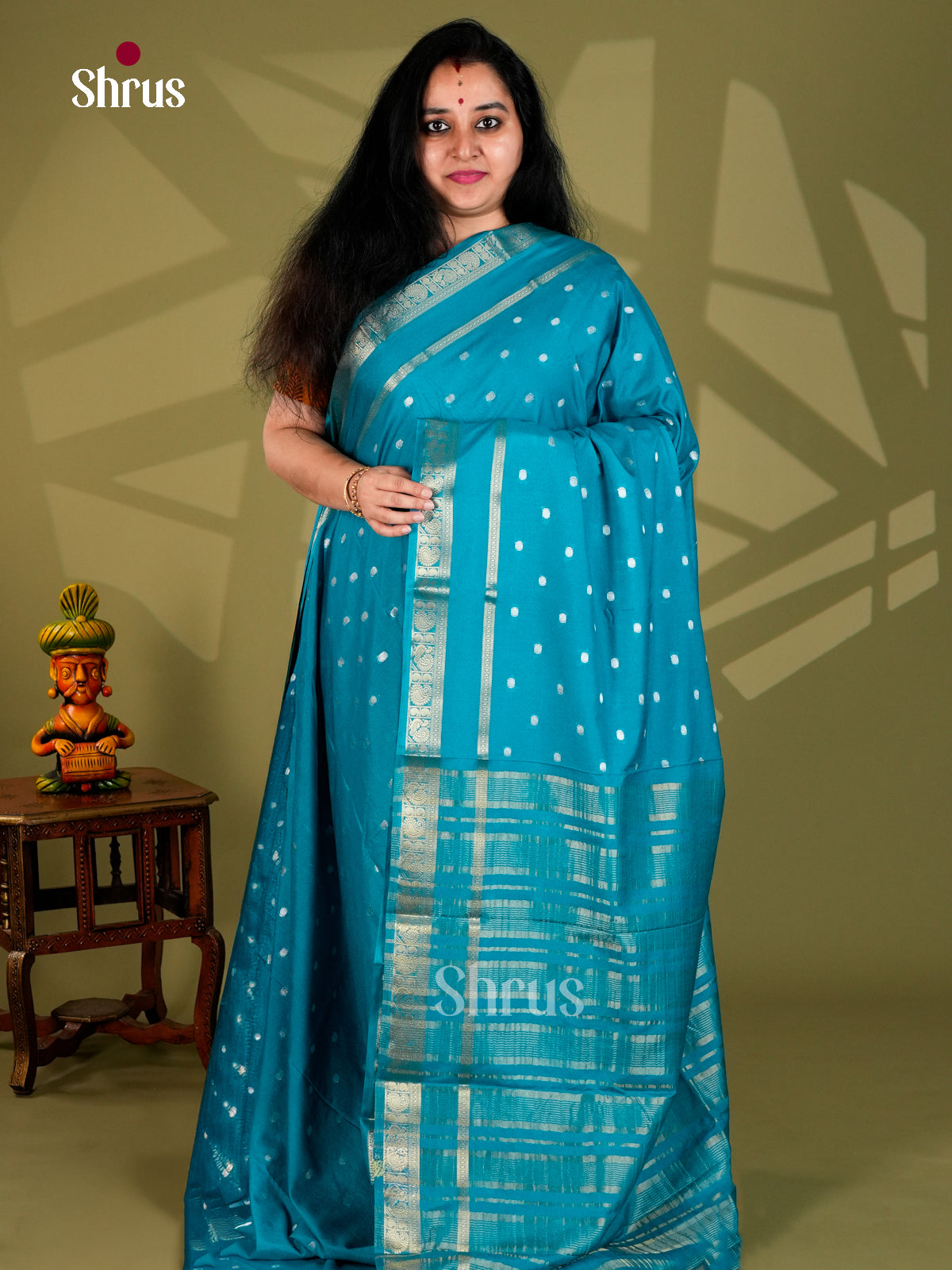 Semi Mysoresilk Saree - ECS11301 - Shop on Shrus.com
