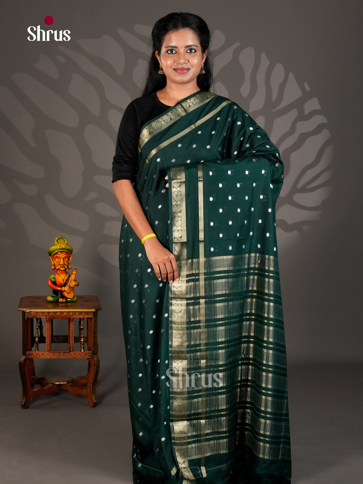Semi Mysoresilk Saree - ECS11304 - Shop on Shrus.com