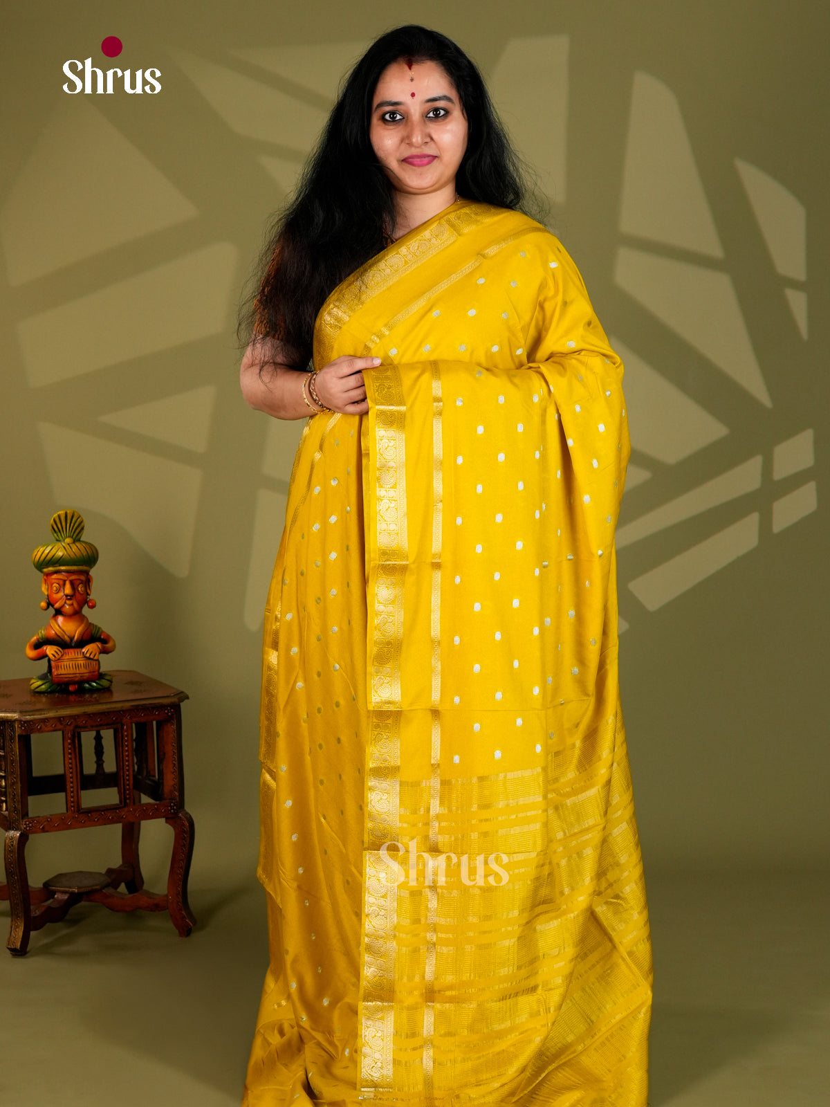 Semi Mysoresilk Saree - ECS11305 - Shop on Shrus.com