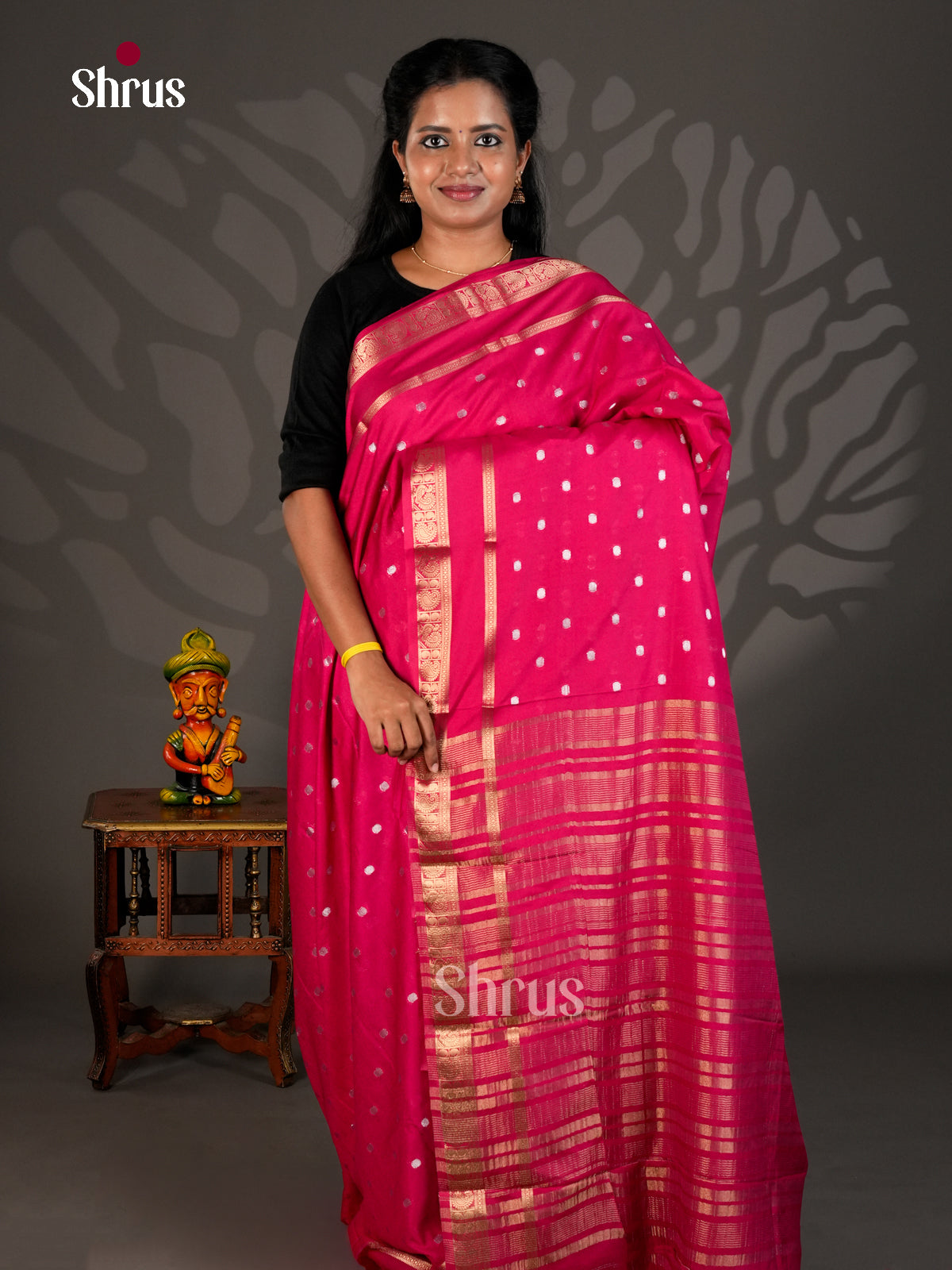 Semi Mysoresilk Saree - ECS11306 - Shop on Shrus.com