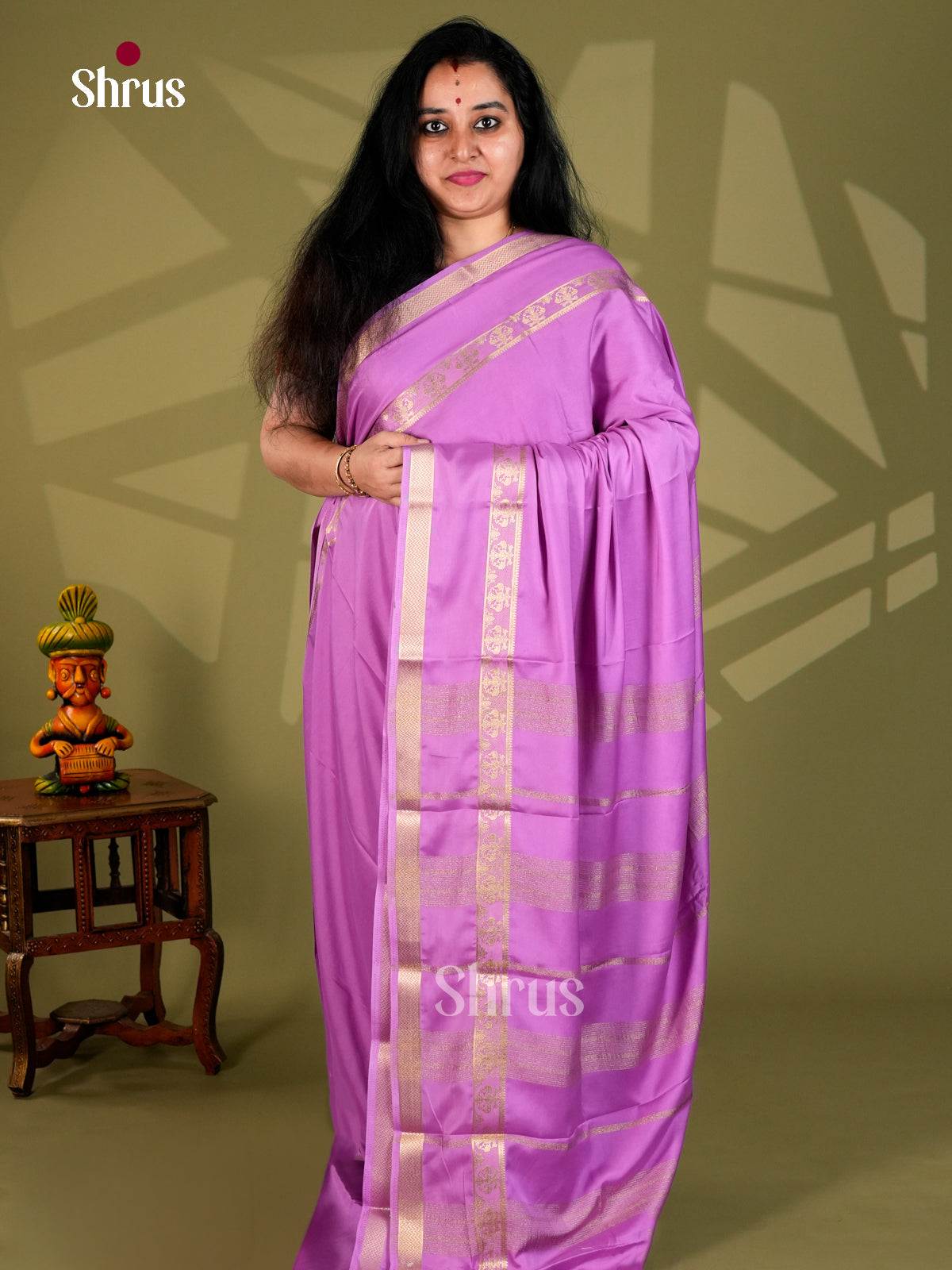 Semi Mysoresilk Saree - ECS11308 - Shop on Shrus.com