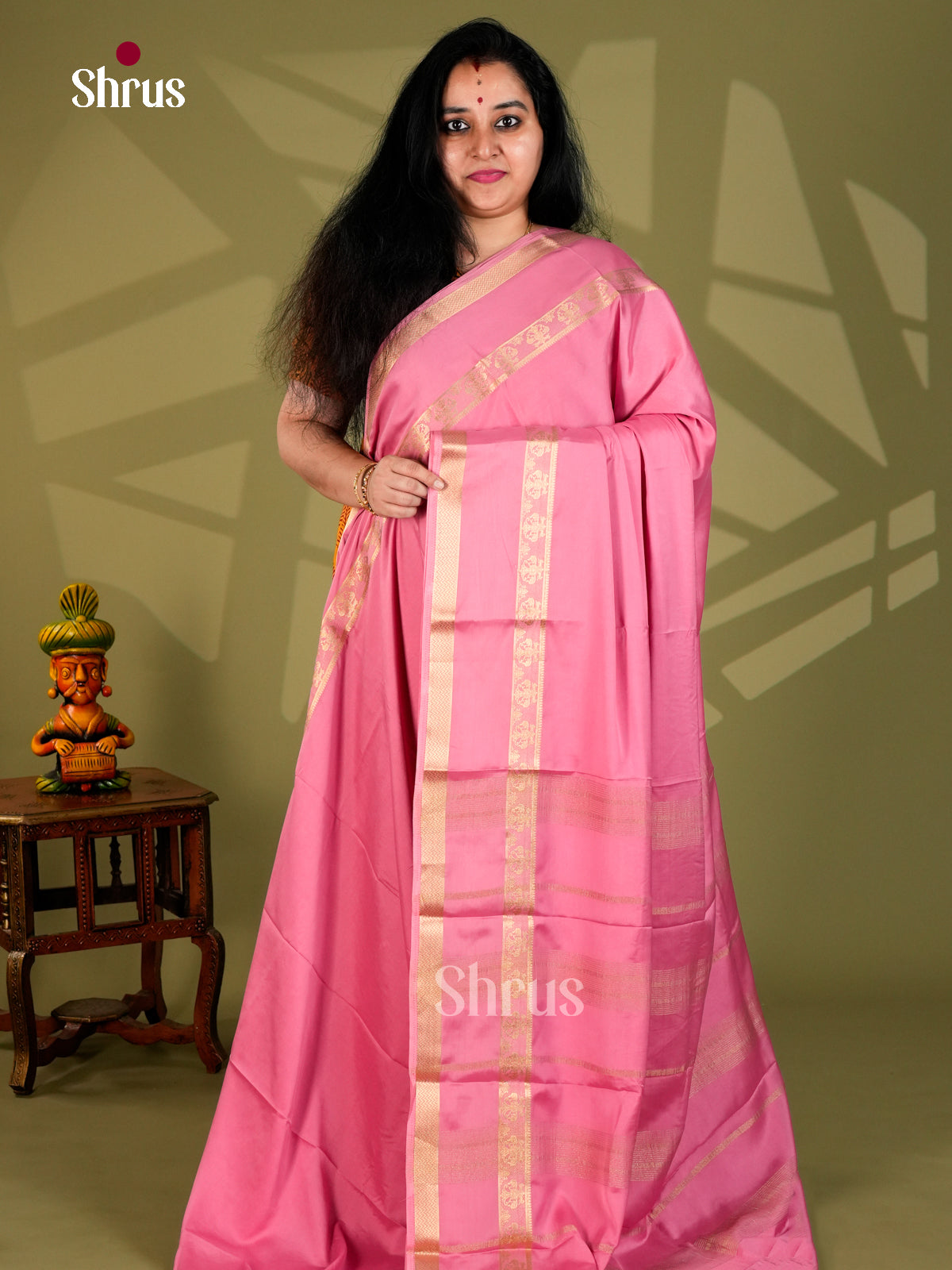 Semi Mysoresilk Saree - ECS11310 - Shop on Shrus.com