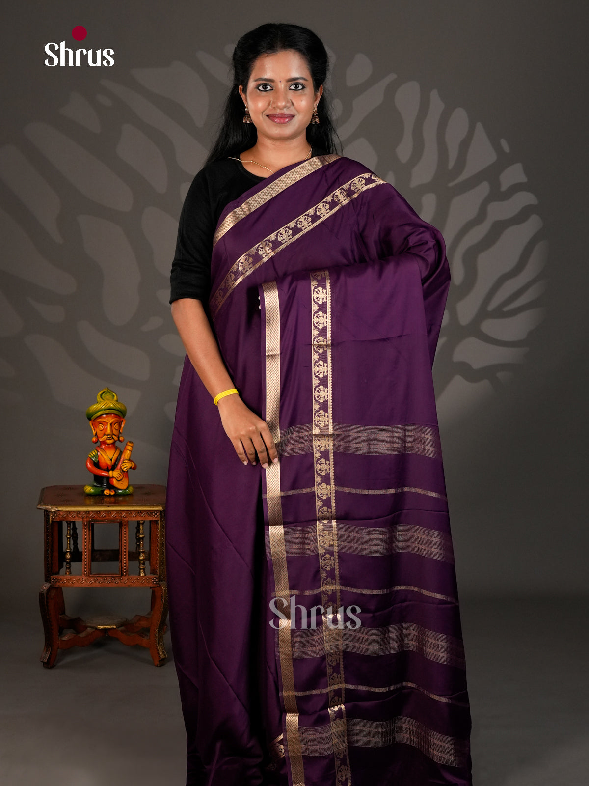 Semi Mysoresilk Saree - ECS11311 - Shop on Shrus.com