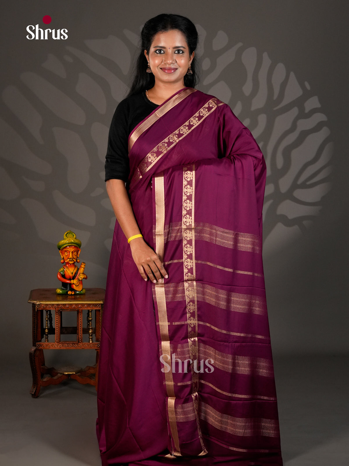 Semi Mysoresilk Saree - ECS11313 - Shop on Shrus.com