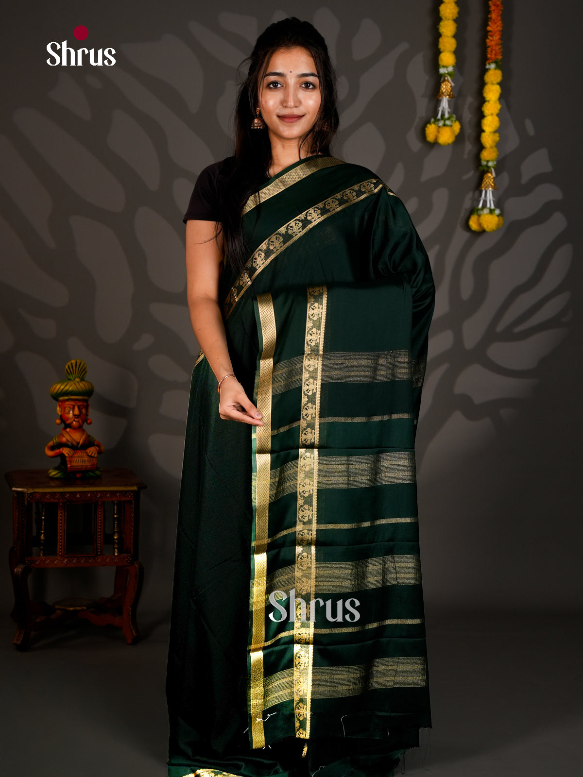 Semi Mysoresilk Saree - ECS11314 - Shop on Shrus.com