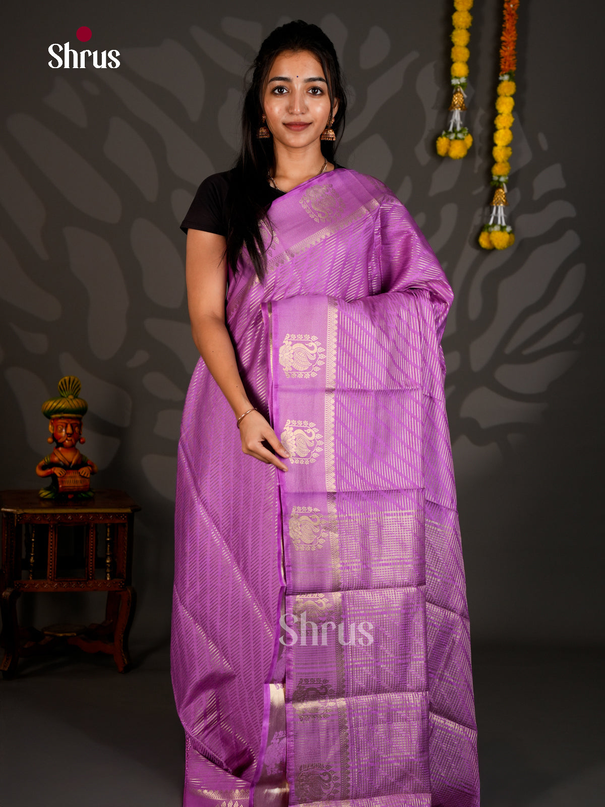 Semi Mysoresilk Saree - ECS11329 - Shop on Shrus.com