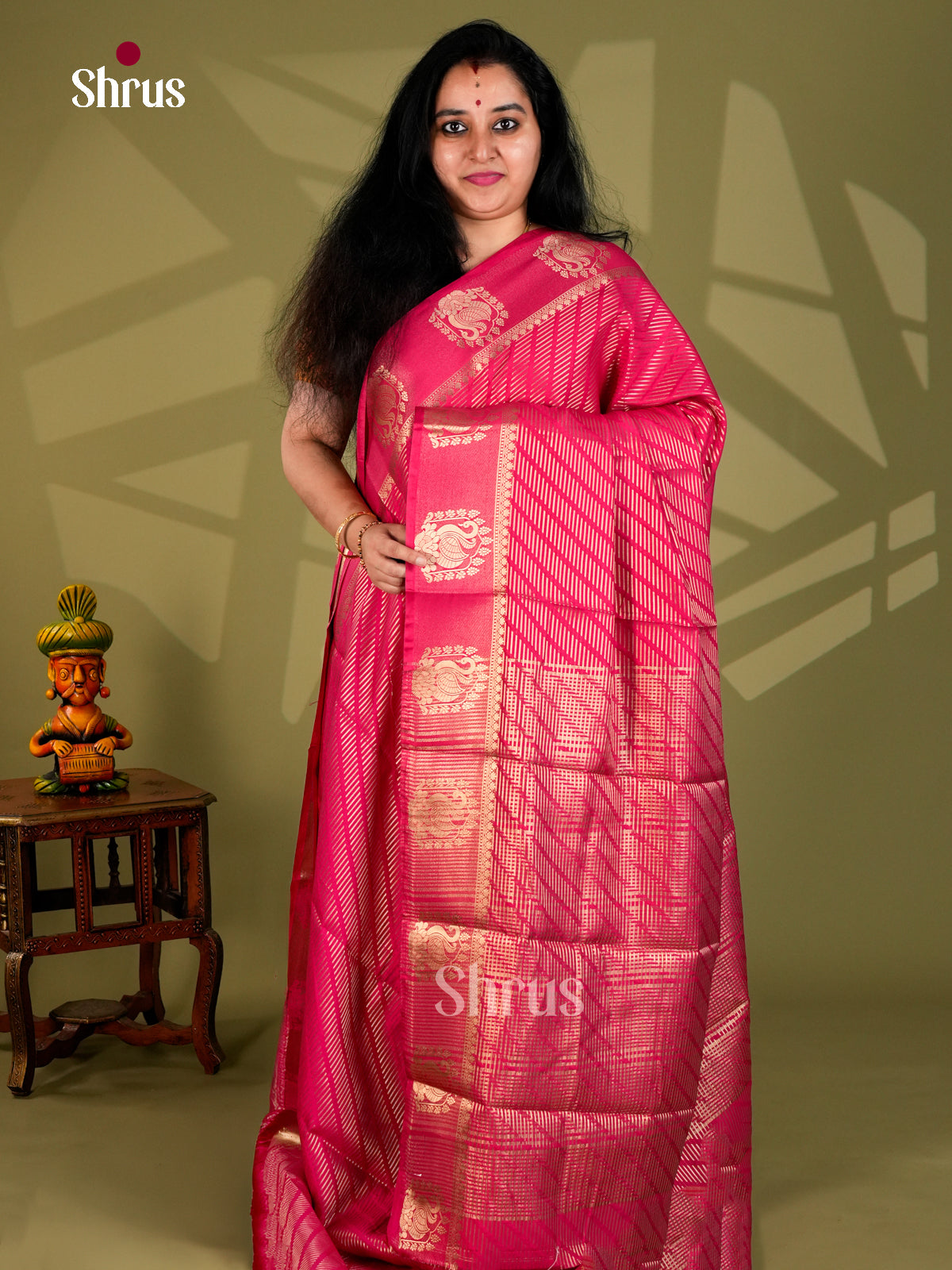 Semi Mysoresilk Saree - ECS11335 - Shop on Shrus.com