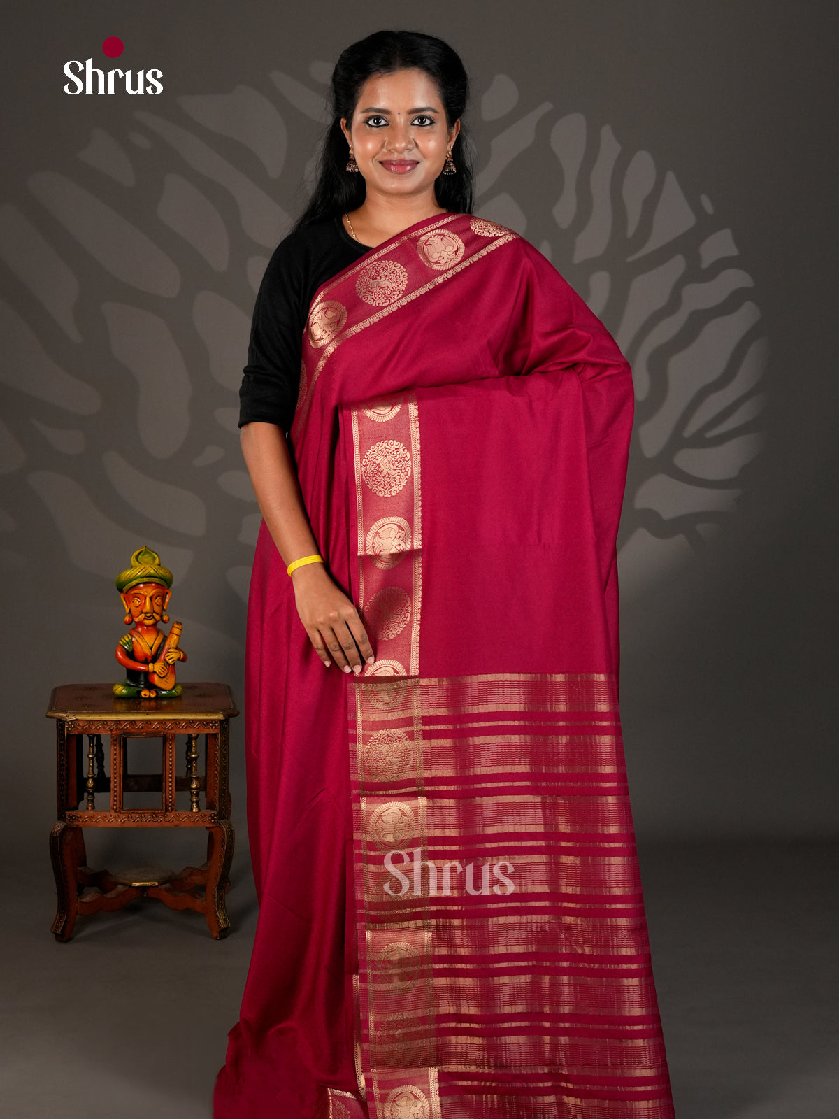 Semi Mysoresilk Saree - ECS11341 - Shop on Shrus.com