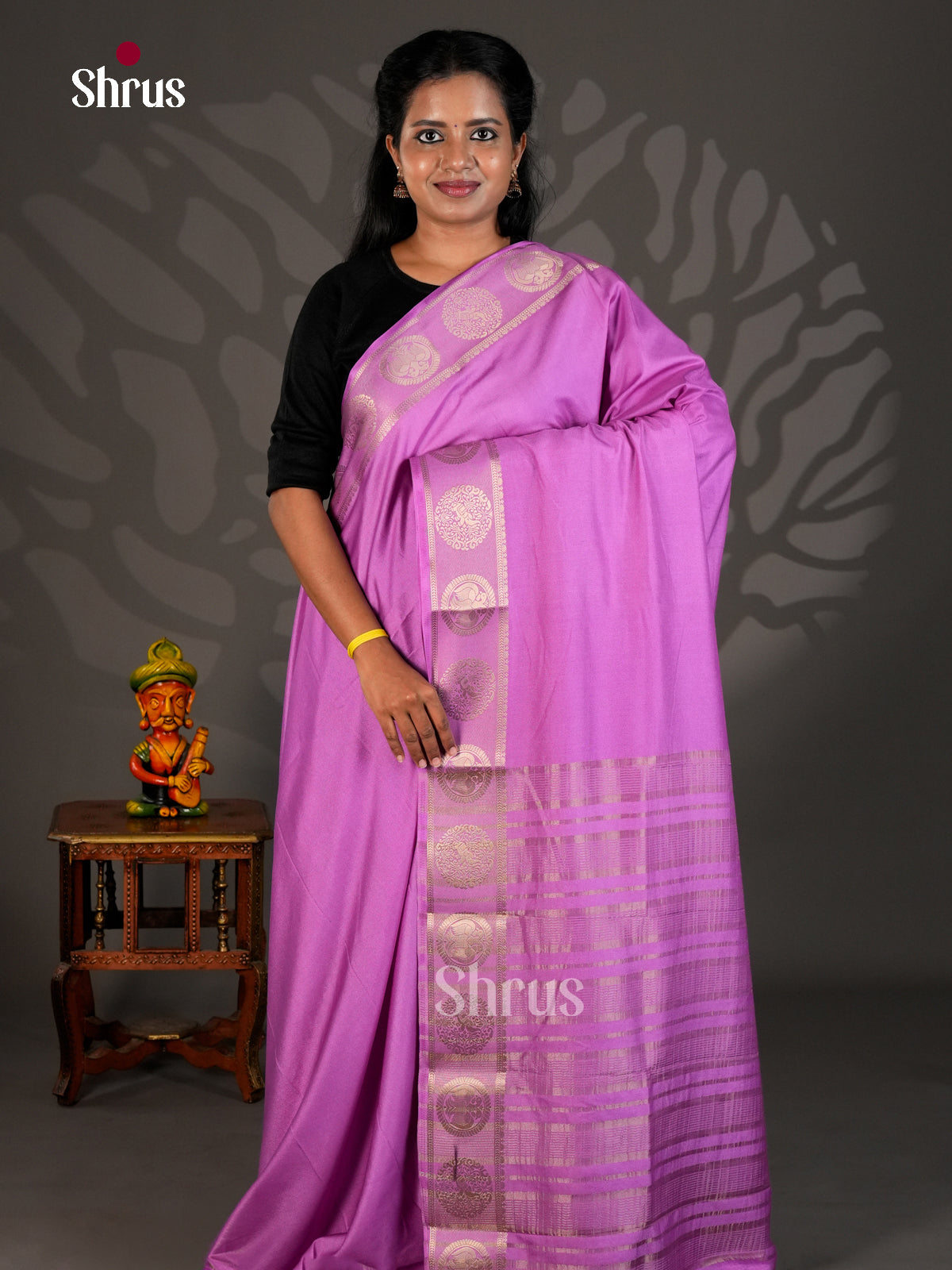Semi Mysoresilk Saree - ECS11346 - Shop on Shrus.com