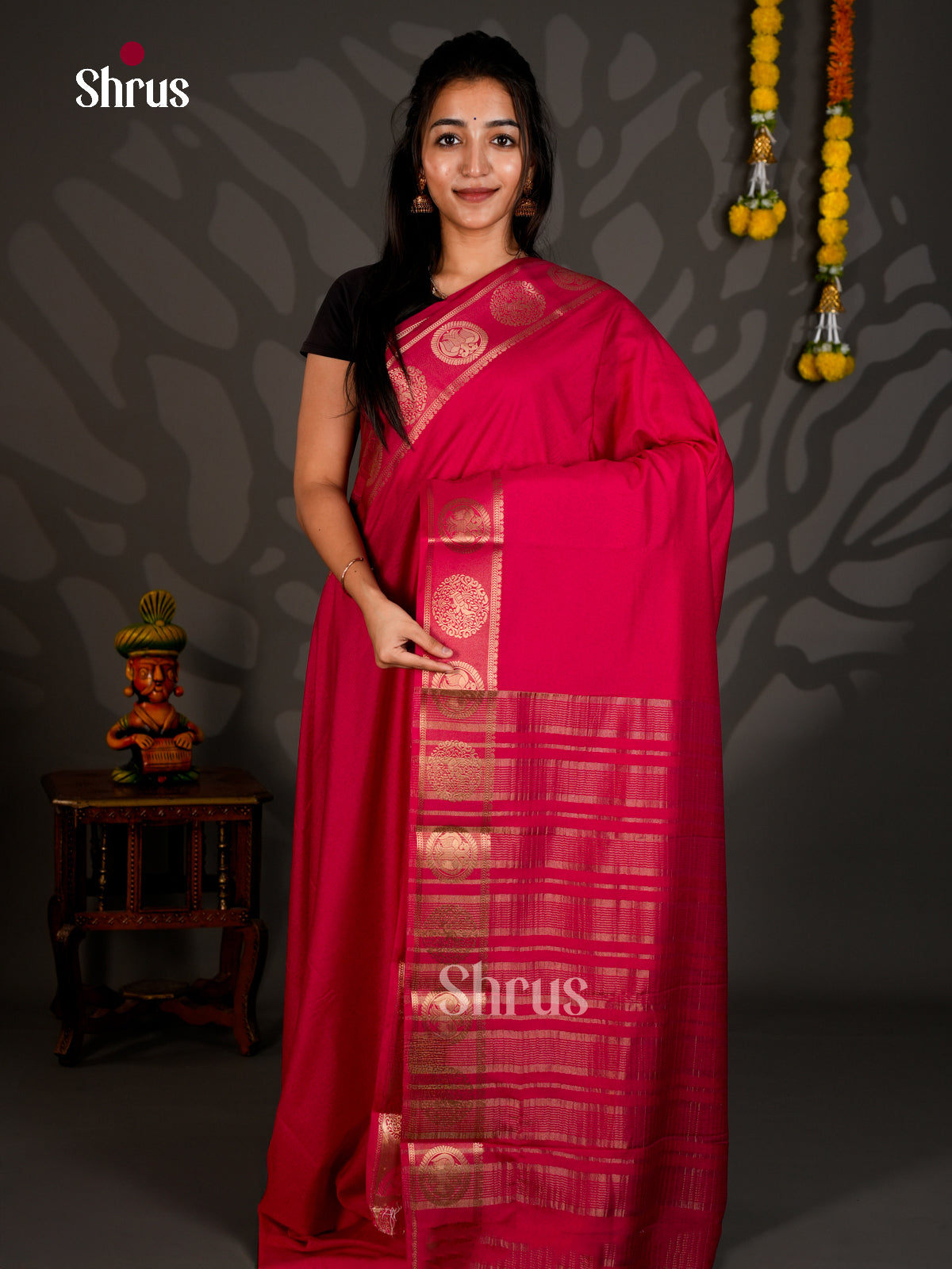 Semi Mysoresilk Saree - ECS11347 - Shop on Shrus.com