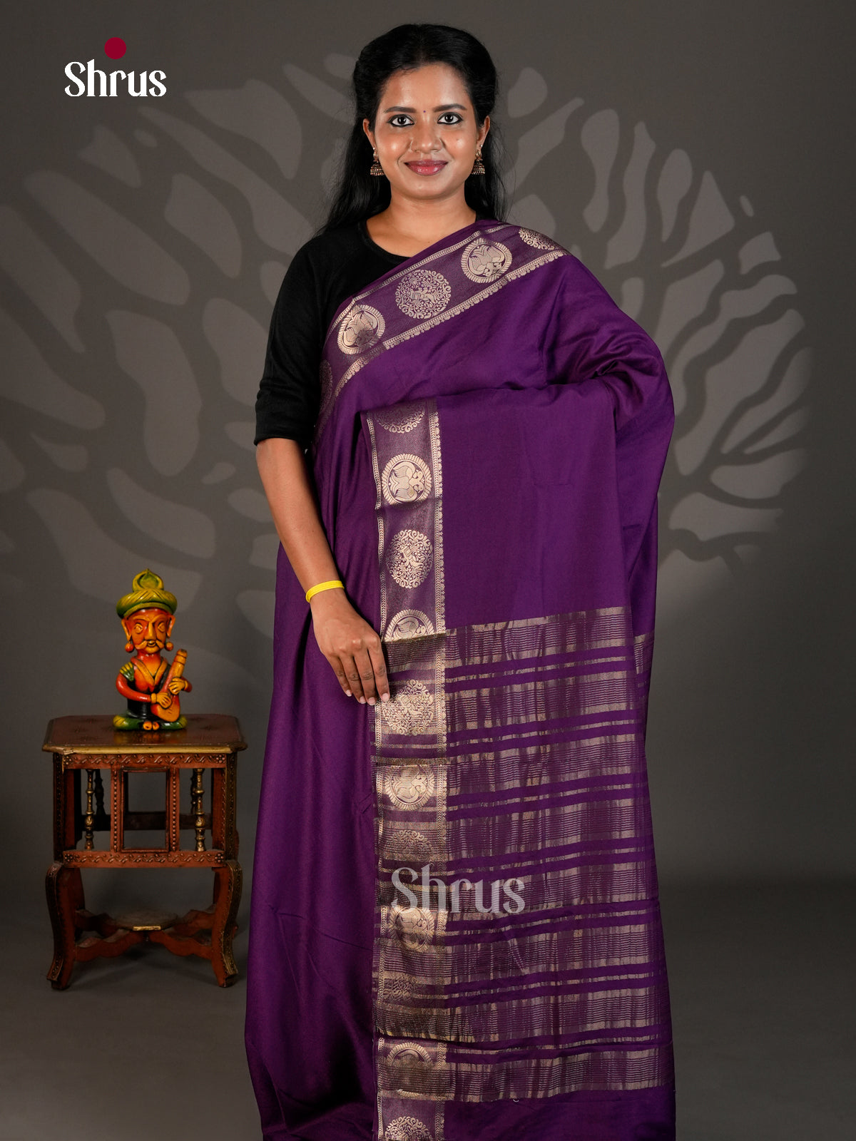 Semi Mysoresilk Saree - ECS11348 - Shop on Shrus.com