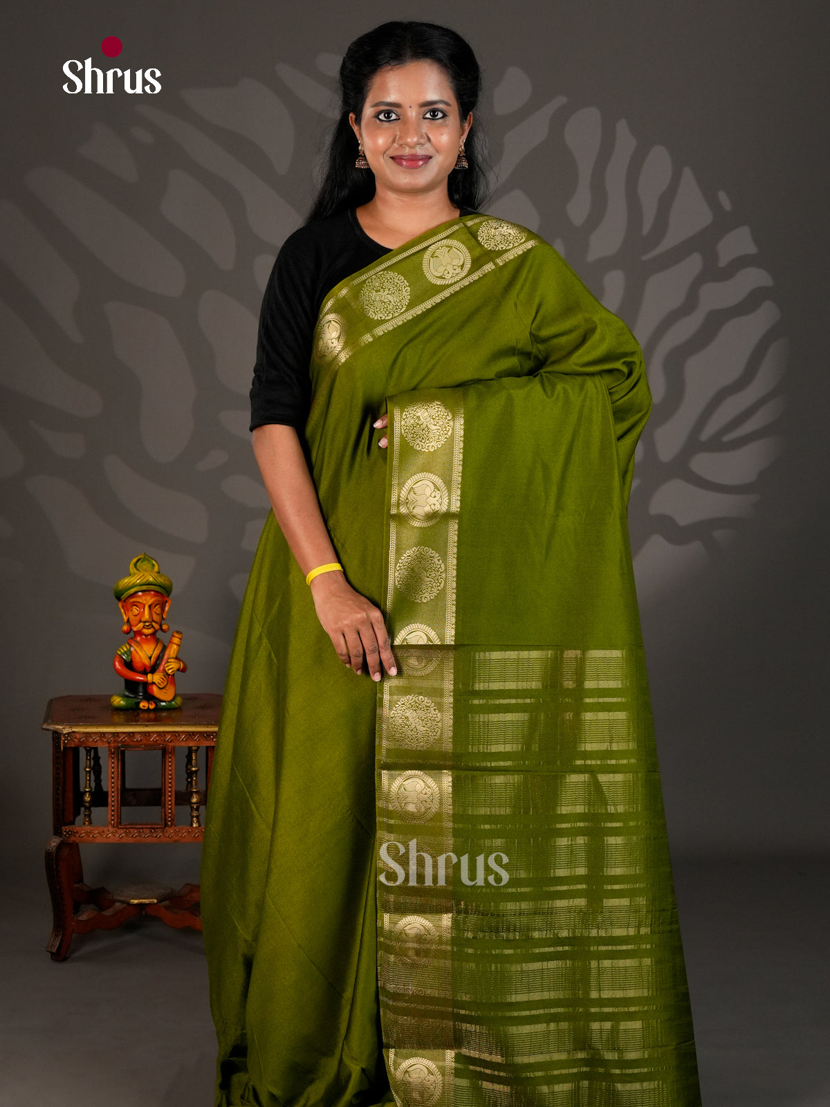 Semi Mysoresilk Saree - ECS11349 - Shop on Shrus.com