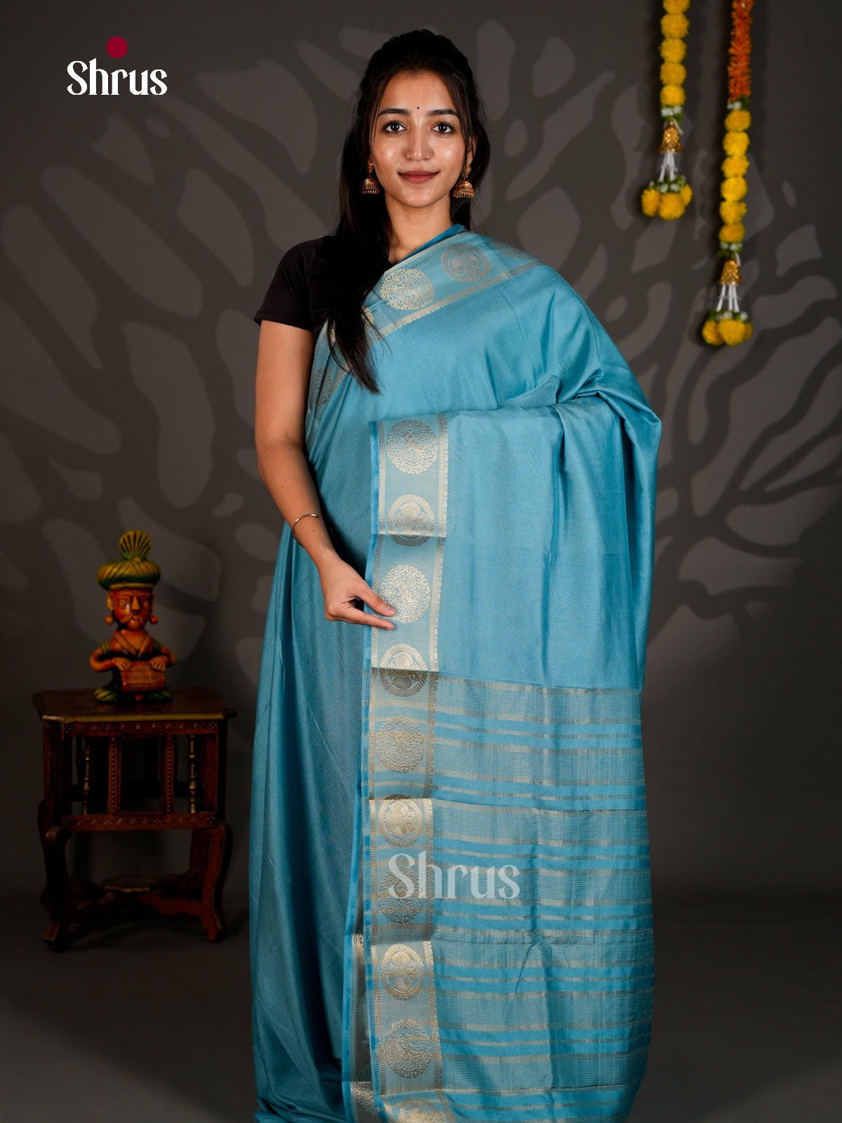 Semi Mysoresilk Saree - ECS11350 - Shop on Shrus.com