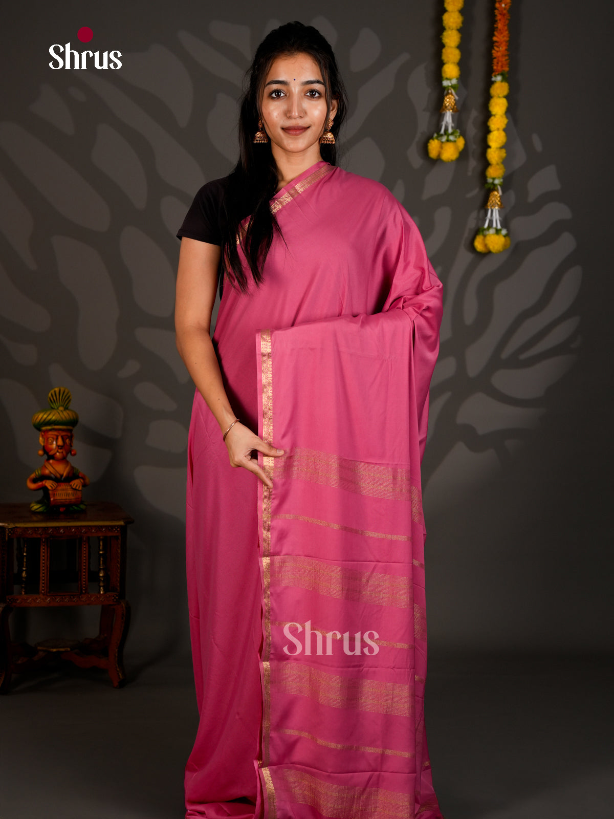 Semi Mysoresilk Saree - ECS11357 - Shop on Shrus.com