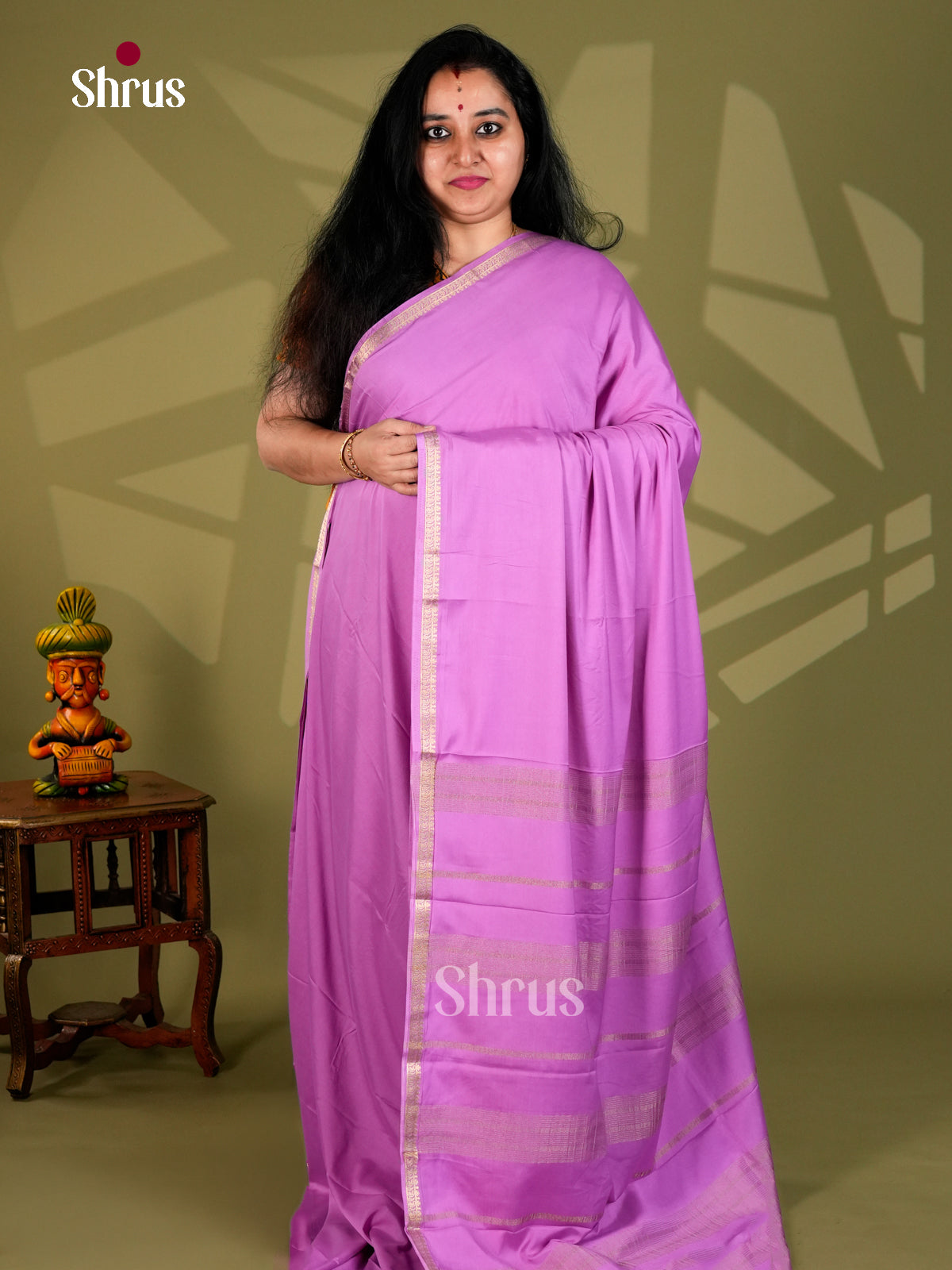 Semi Mysoresilk Saree - ECS11360 - Shop on Shrus.com