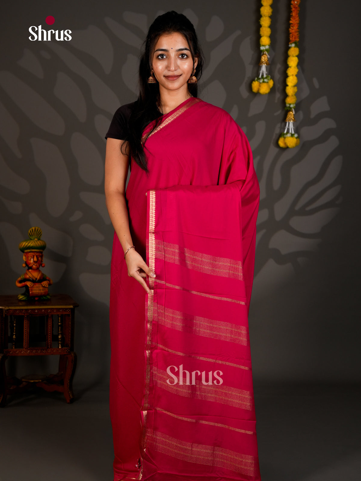 Semi Mysoresilk Saree - ECS11361 - Shop on Shrus.com