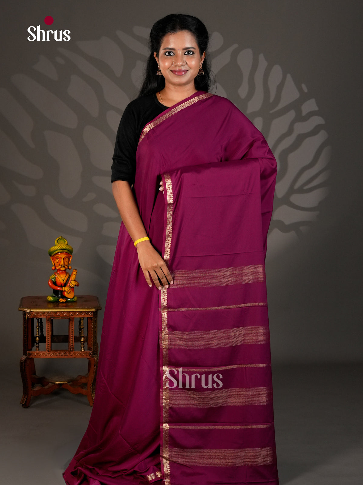 Semi Mysoresilk Saree - ECS11363 - Shop on Shrus.com