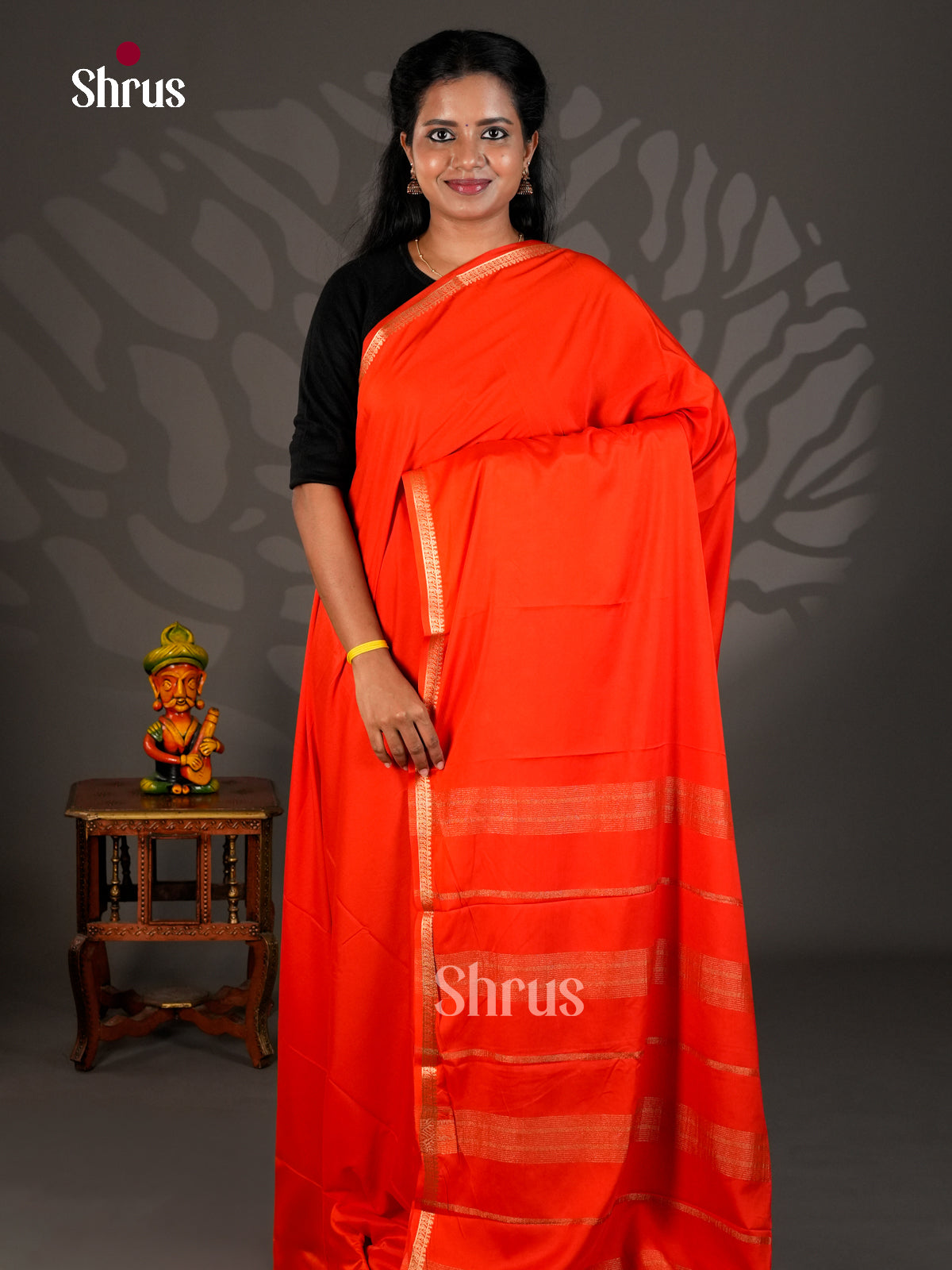 Semi Mysoresilk Saree - ECS11365 - Shop on Shrus.com