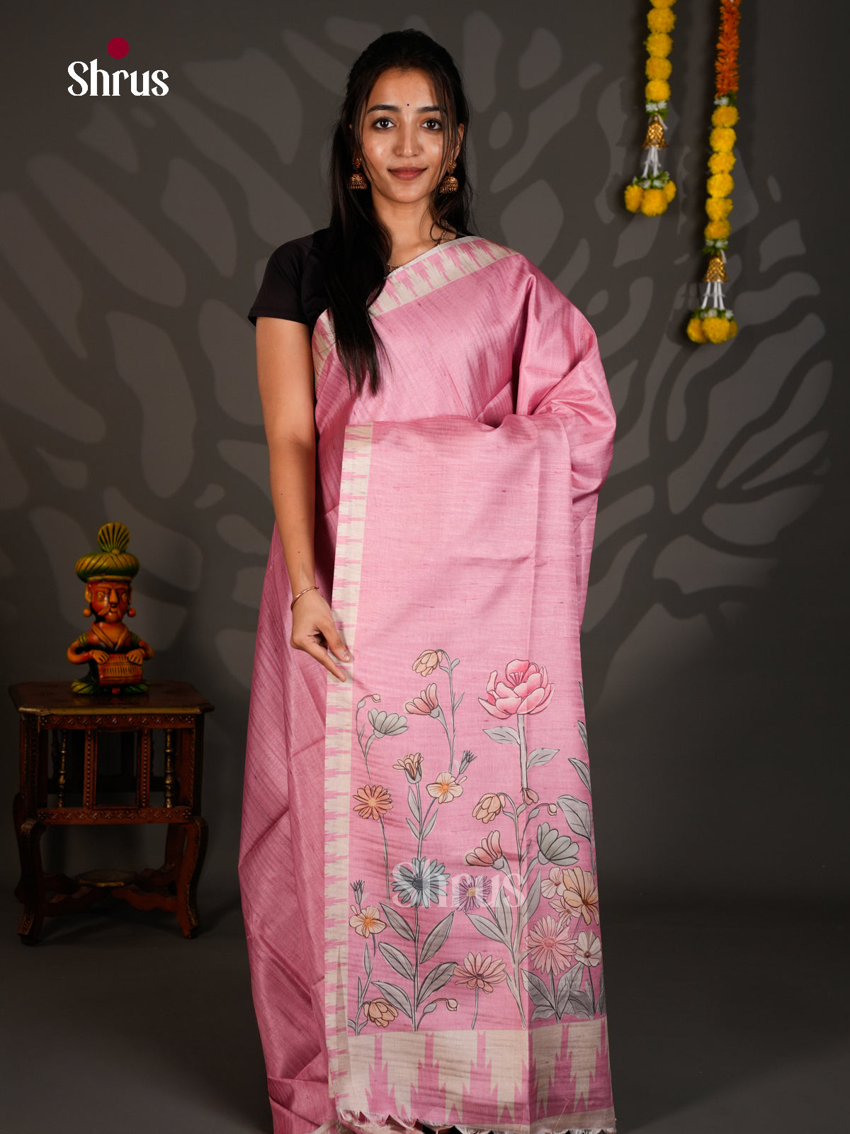 Printed Semi Tussar Saree - ECS12021 - Shop on Shrus.com