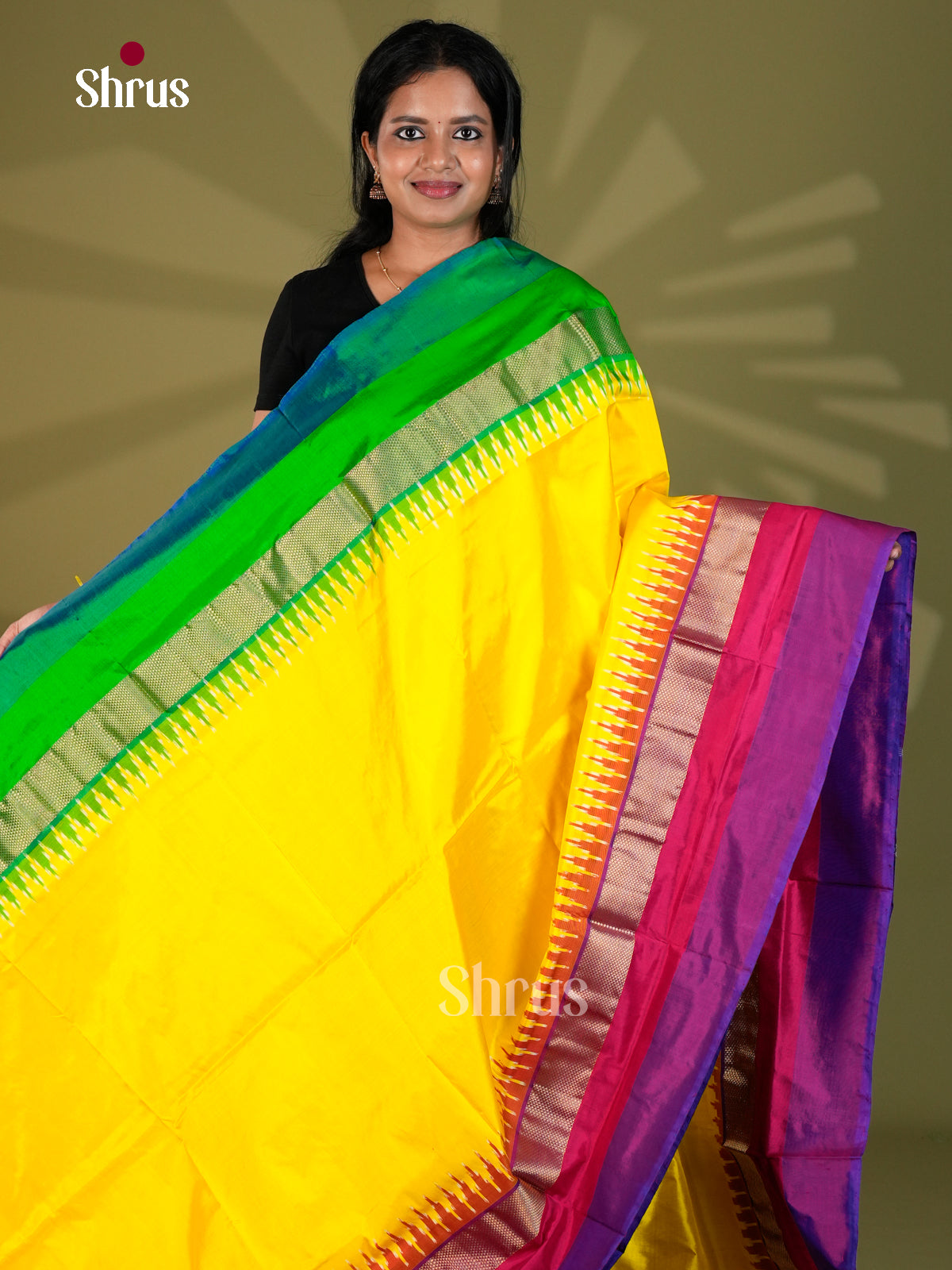 Ikkat Silk Saree - ECS16002 - Shop on Shrus.com