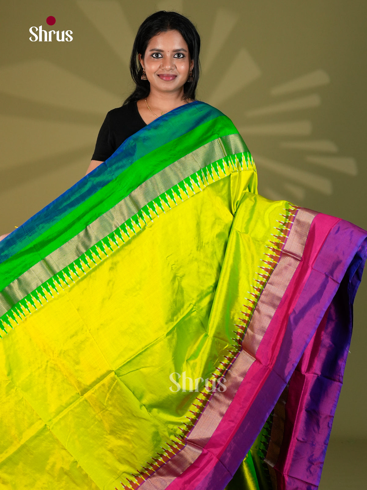 Ikkat Silk Saree - ECS16004 - Shop on Shrus.com