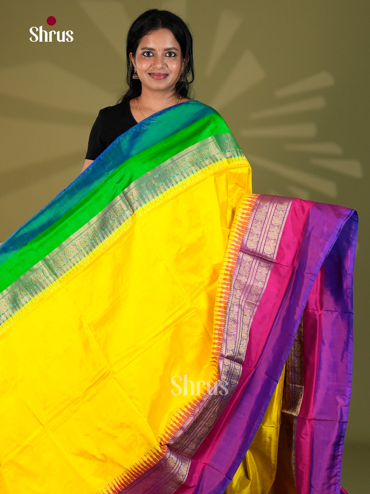 Ikkat Silk Saree - ECS16011 - Shop on Shrus.com