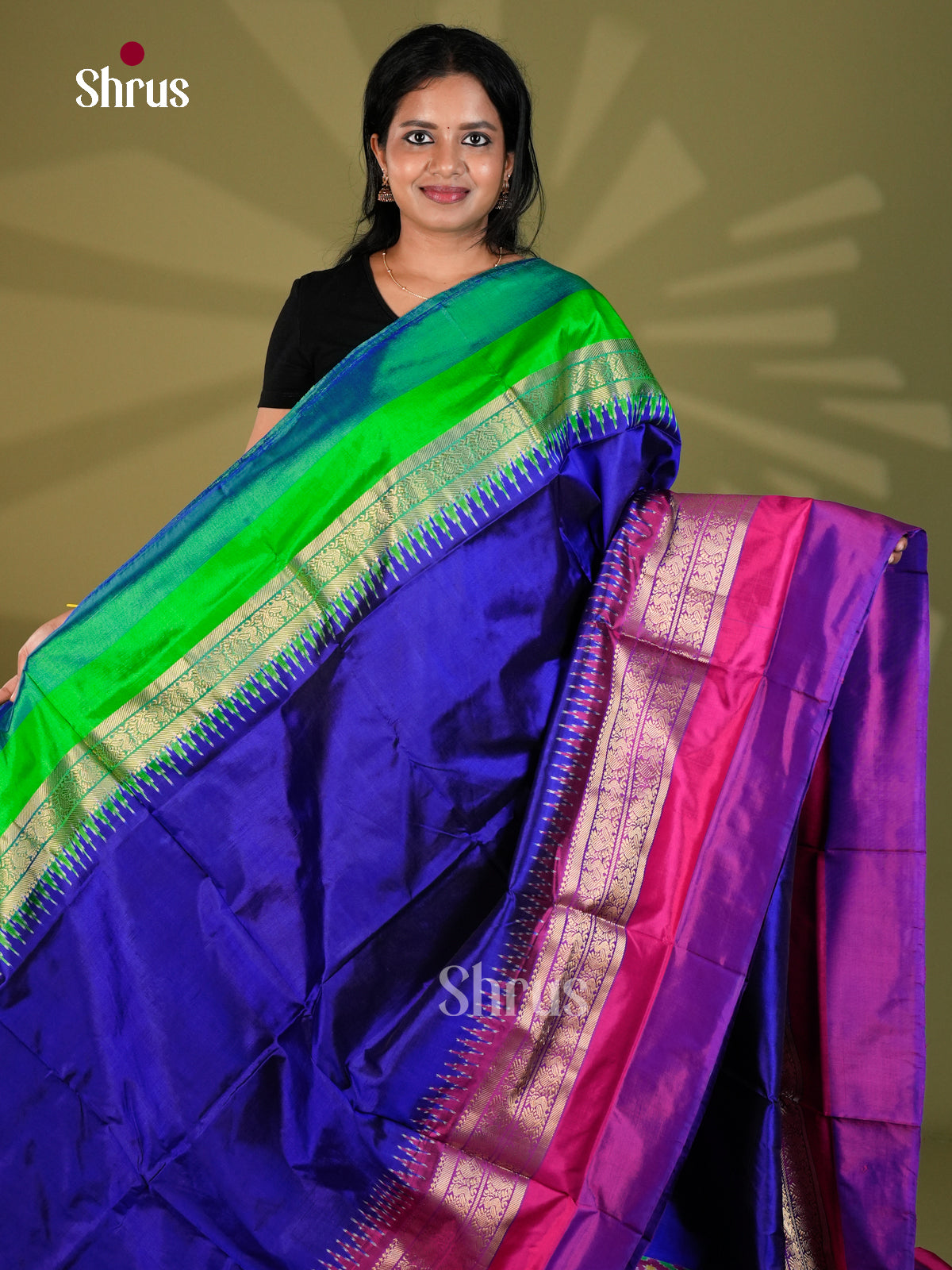 Ikkat Silk Saree - ECS16012 - Shop on Shrus.com