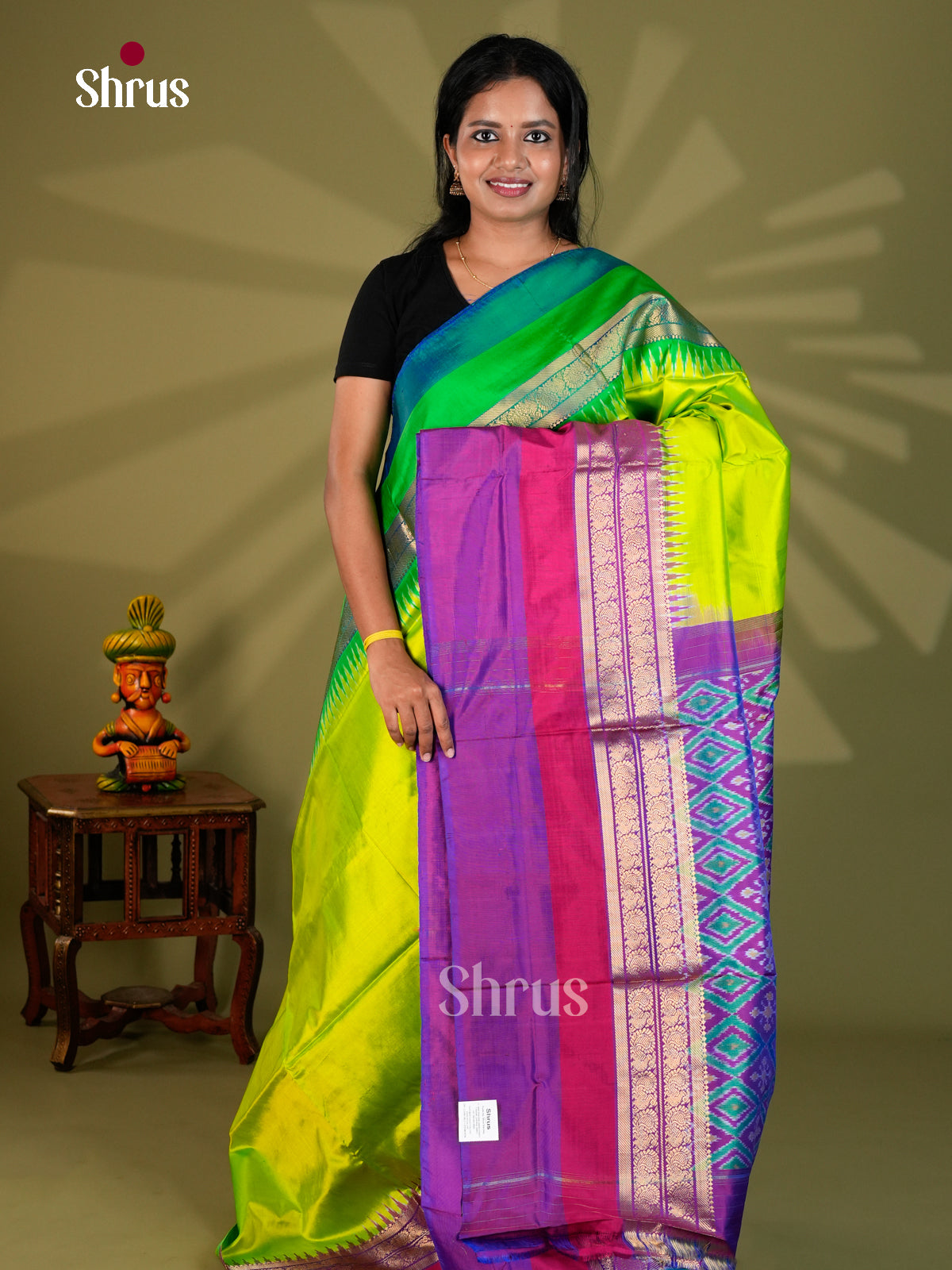 Ikkat Silk Saree - ECS16013 - Shop on Shrus.com