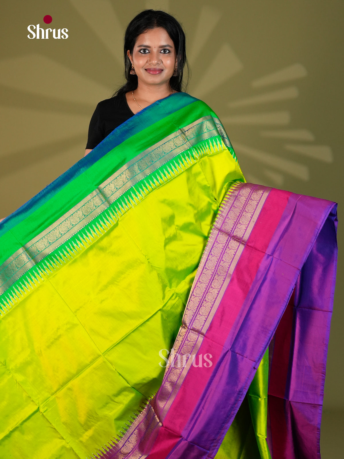 Ikkat Silk Saree - ECS16013 - Shop on Shrus.com