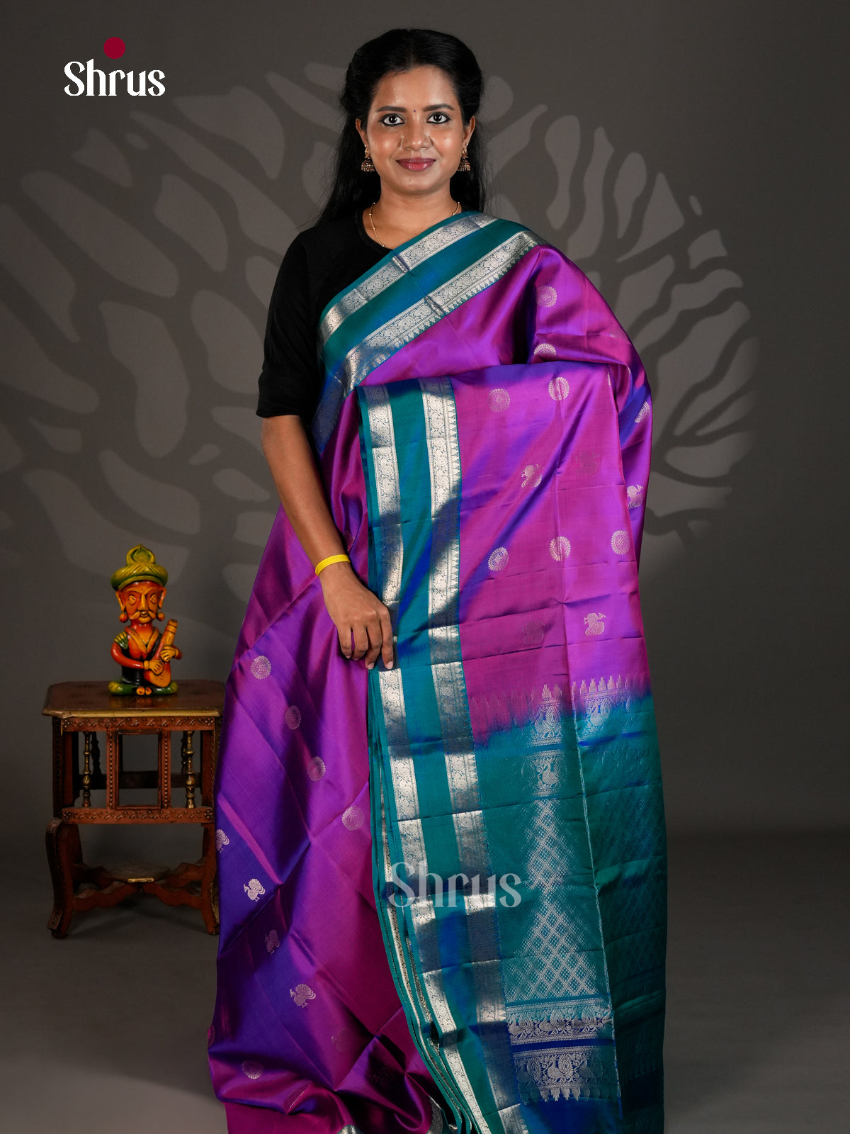 Soft Silk Saree - ECS19023 - Shop on Shrus.com