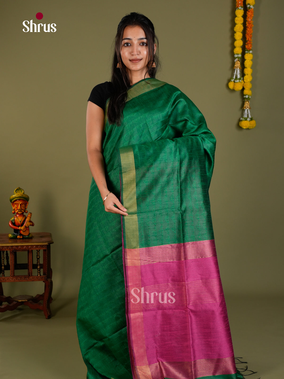 Semi Rawsilk Saree - ECS20201 - Shop on Shrus.com