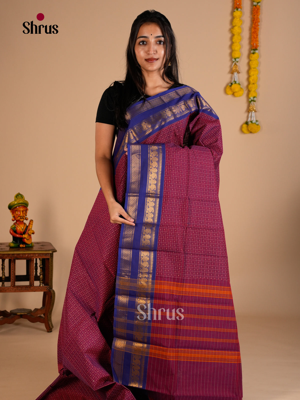 Chettinad Cotton Saree - ECS26098 - Shop on Shrus.com