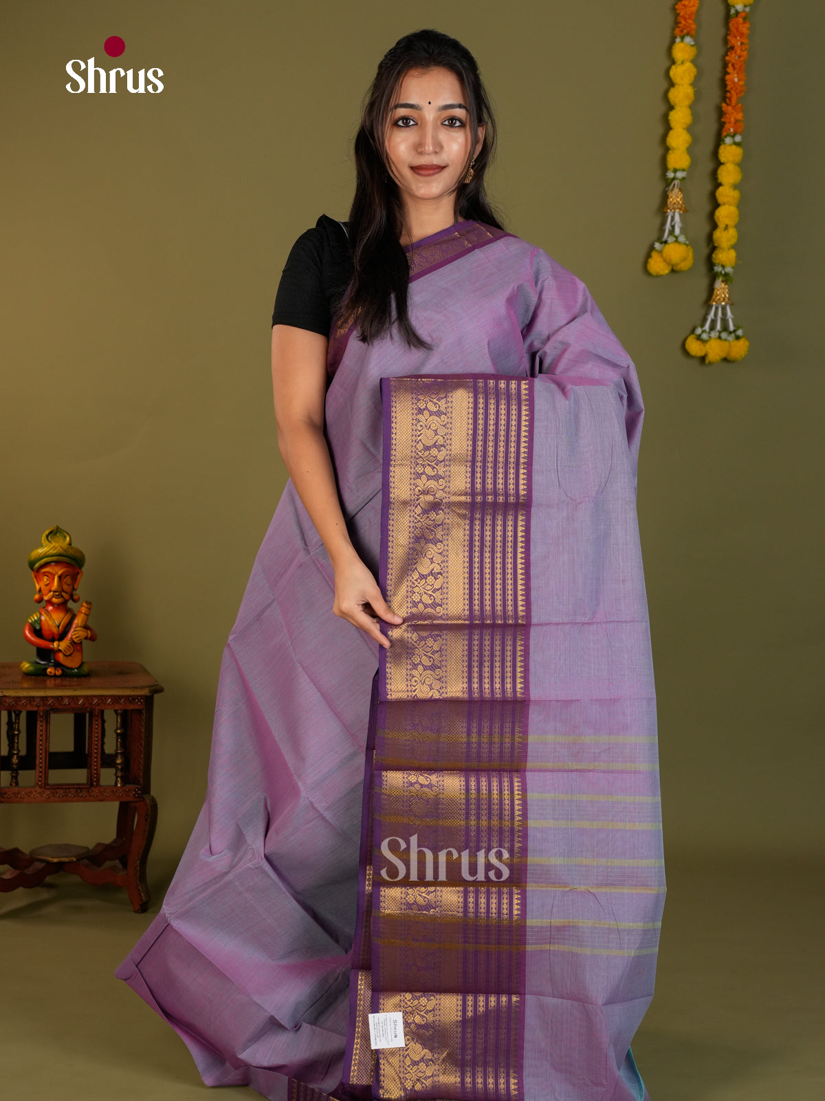 Chettinad Cotton-Without Blouse Saree - ECS26117 - Shop on Shrus.com