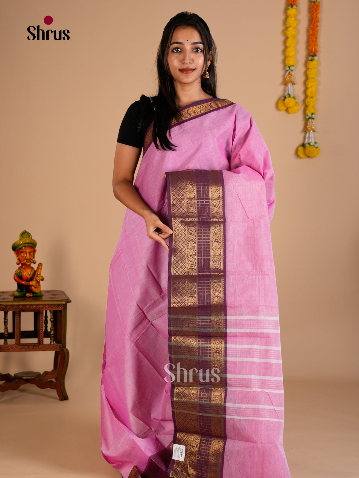 Chettinad Cotton-Without Blouse Saree - ECS26119 - Shop on Shrus.com