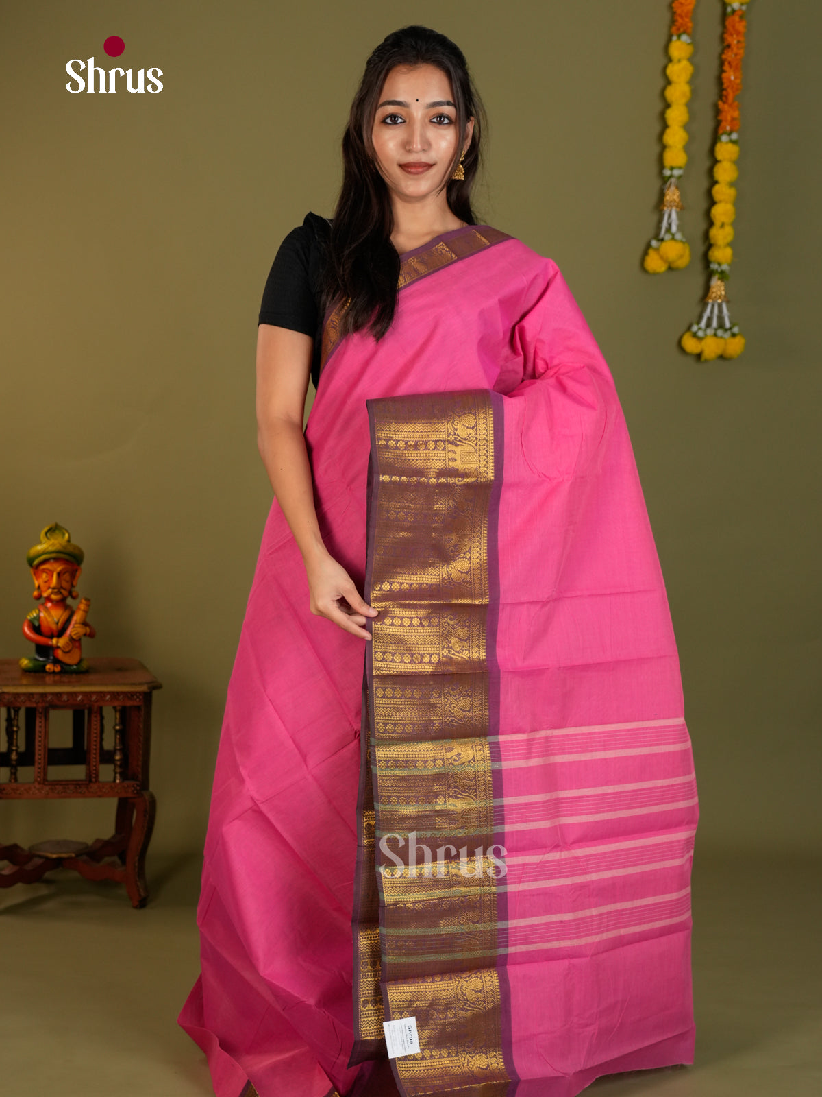 Chettinad Cotton-Without Blouse Saree - ECS26125 - Shop on Shrus.com