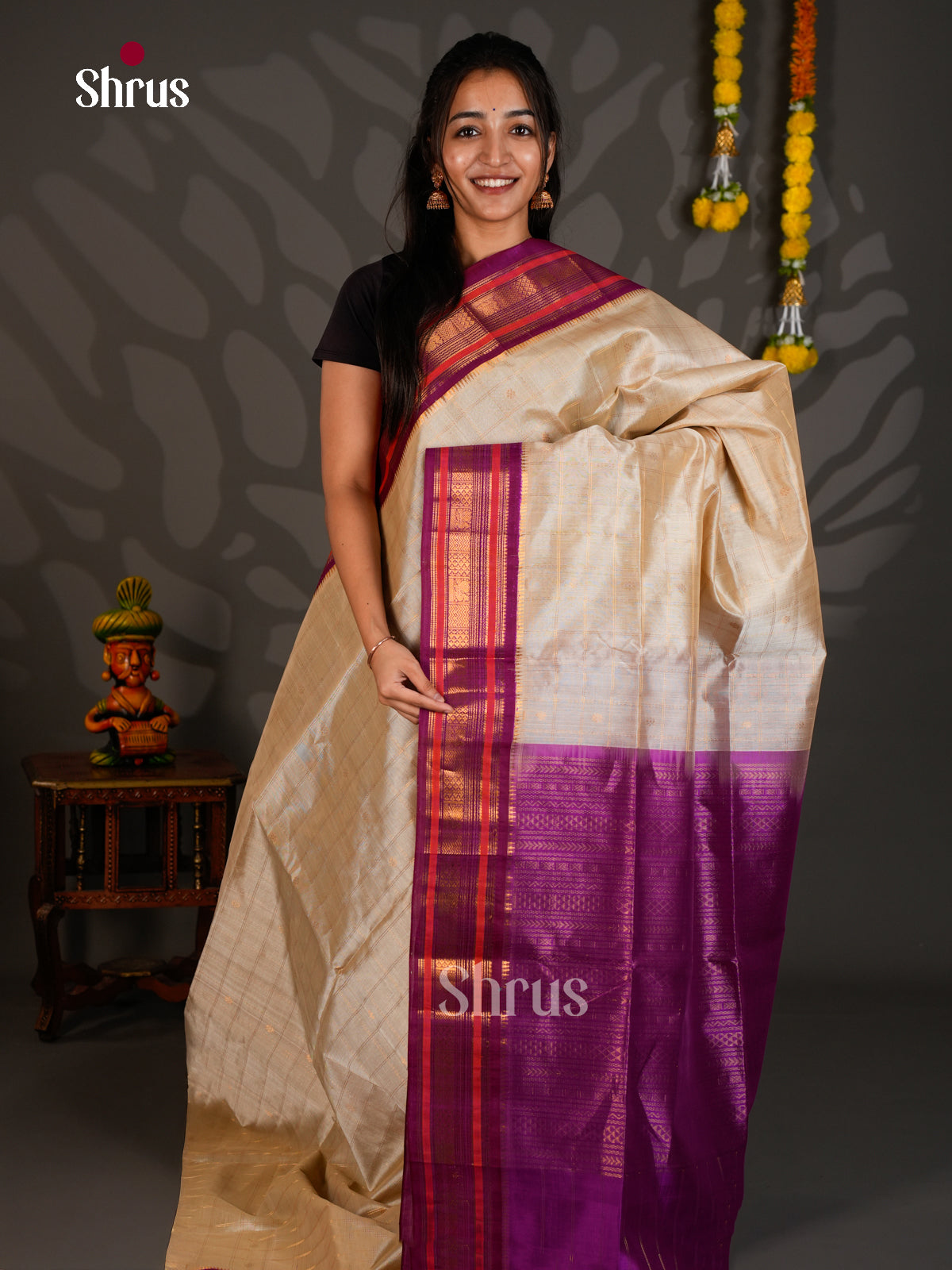 Silk Cotton Saree - ECS27015 - Shop on Shrus.com