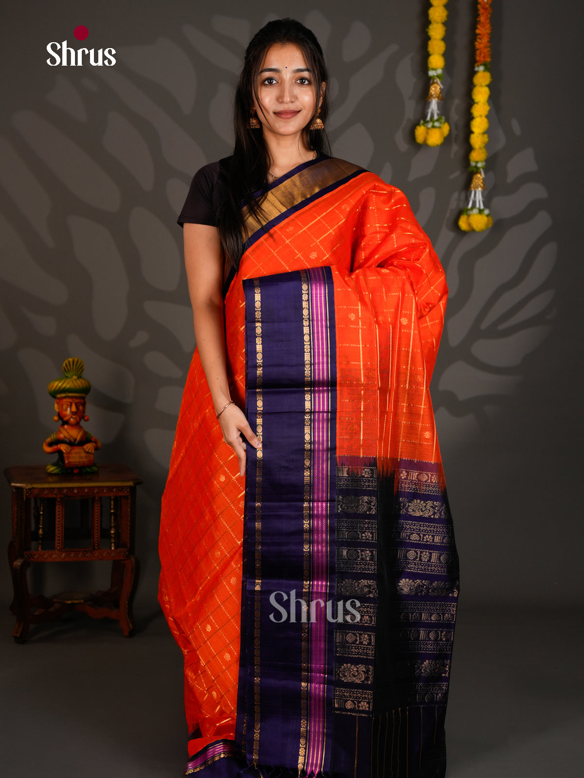 Silk Cotton Saree - ECS27025 - Shop on Shrus.com