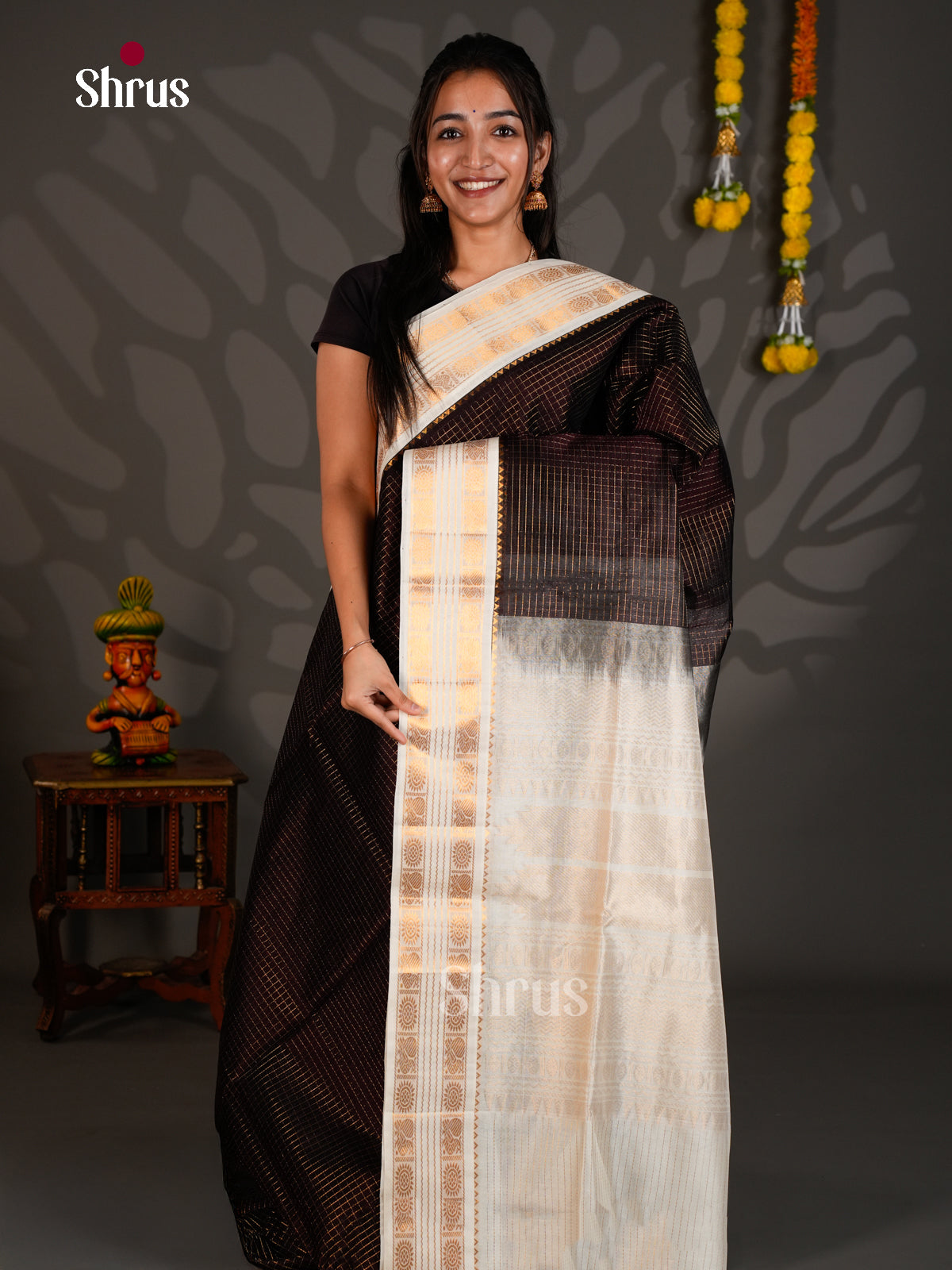 Silk Cotton Saree - ECS27028 - Shop on Shrus.com