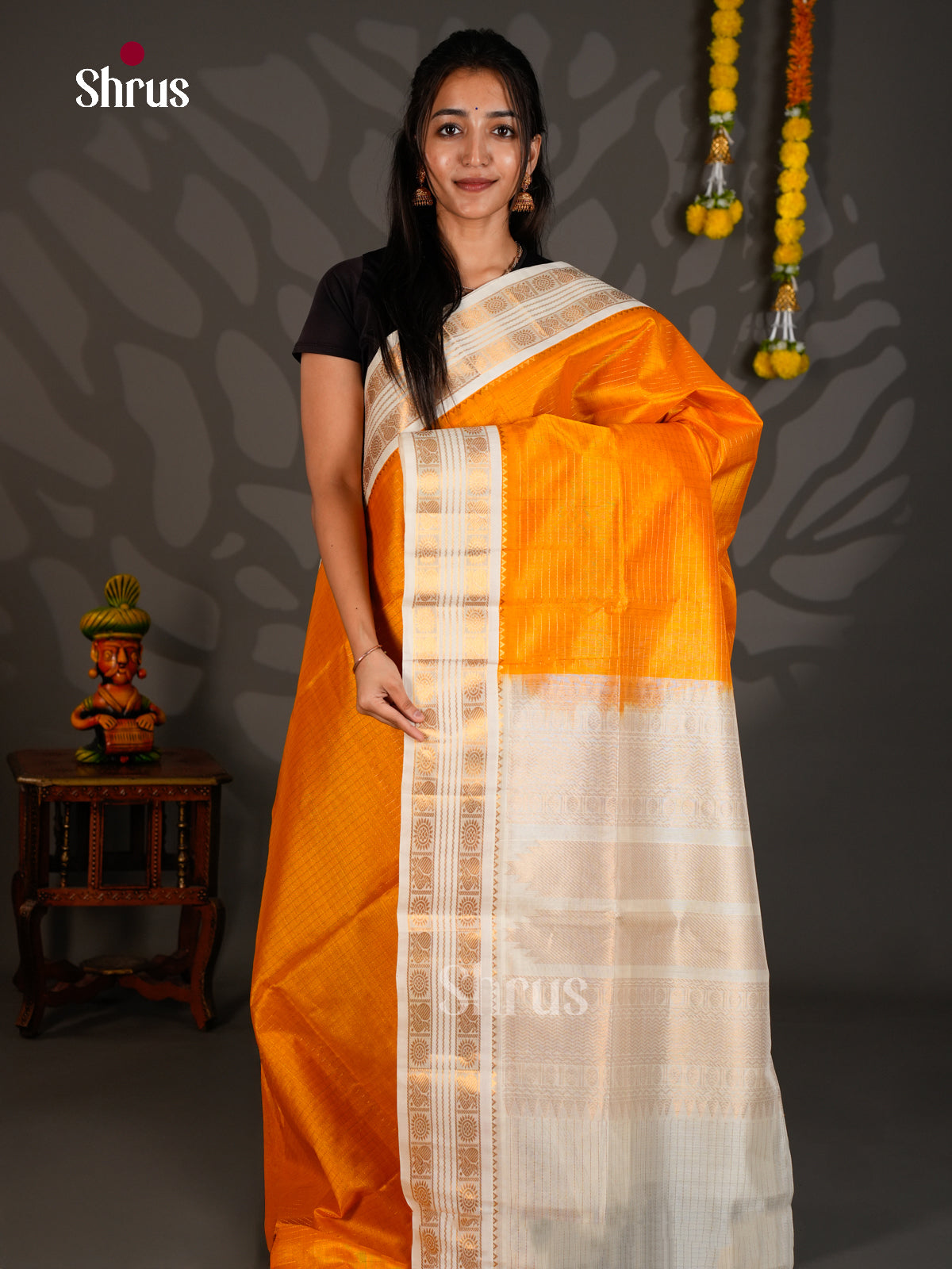 Silk Cotton Saree - ECS27029 - Shop on Shrus.com