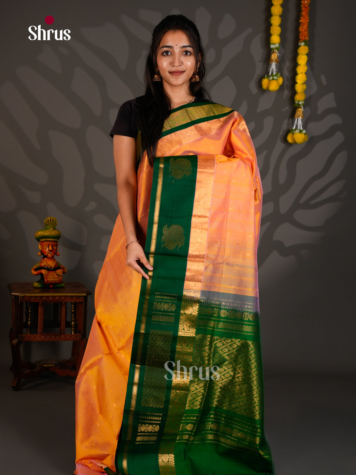 Silk Cotton Saree - ECS27036 - Shop on Shrus.com