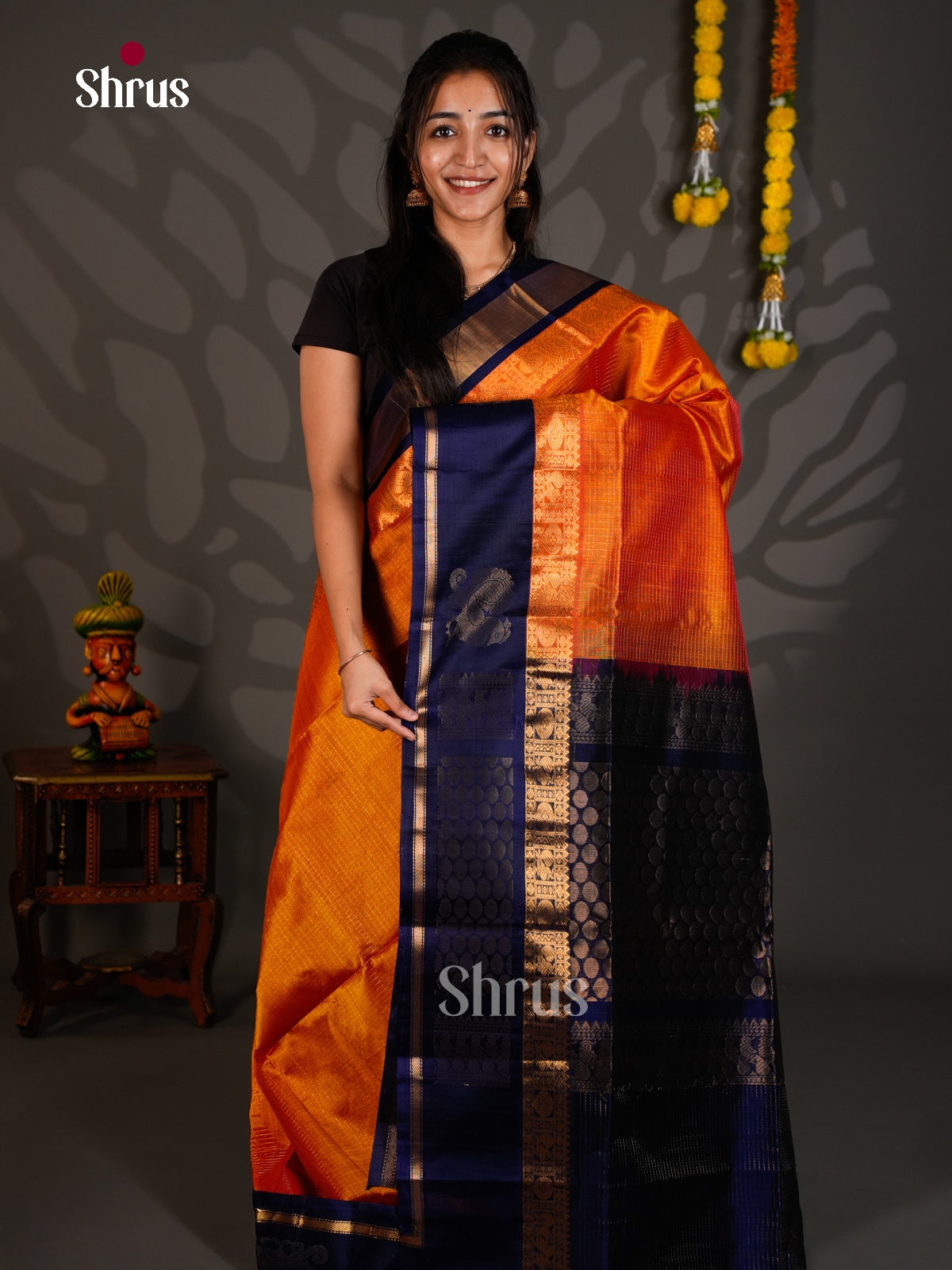Silk Cotton Saree - ECS27037 - Shop on Shrus.com