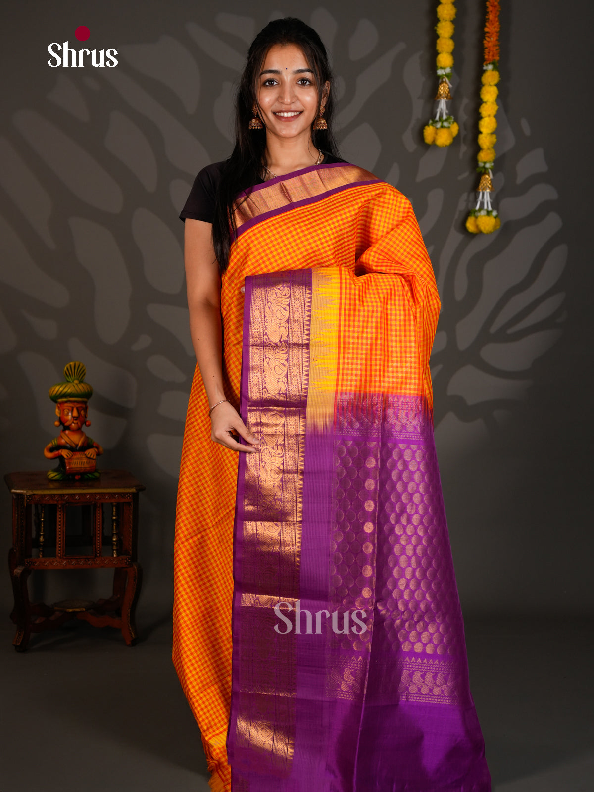 Silk Cotton Saree - ECS27042 - Shop on Shrus.com