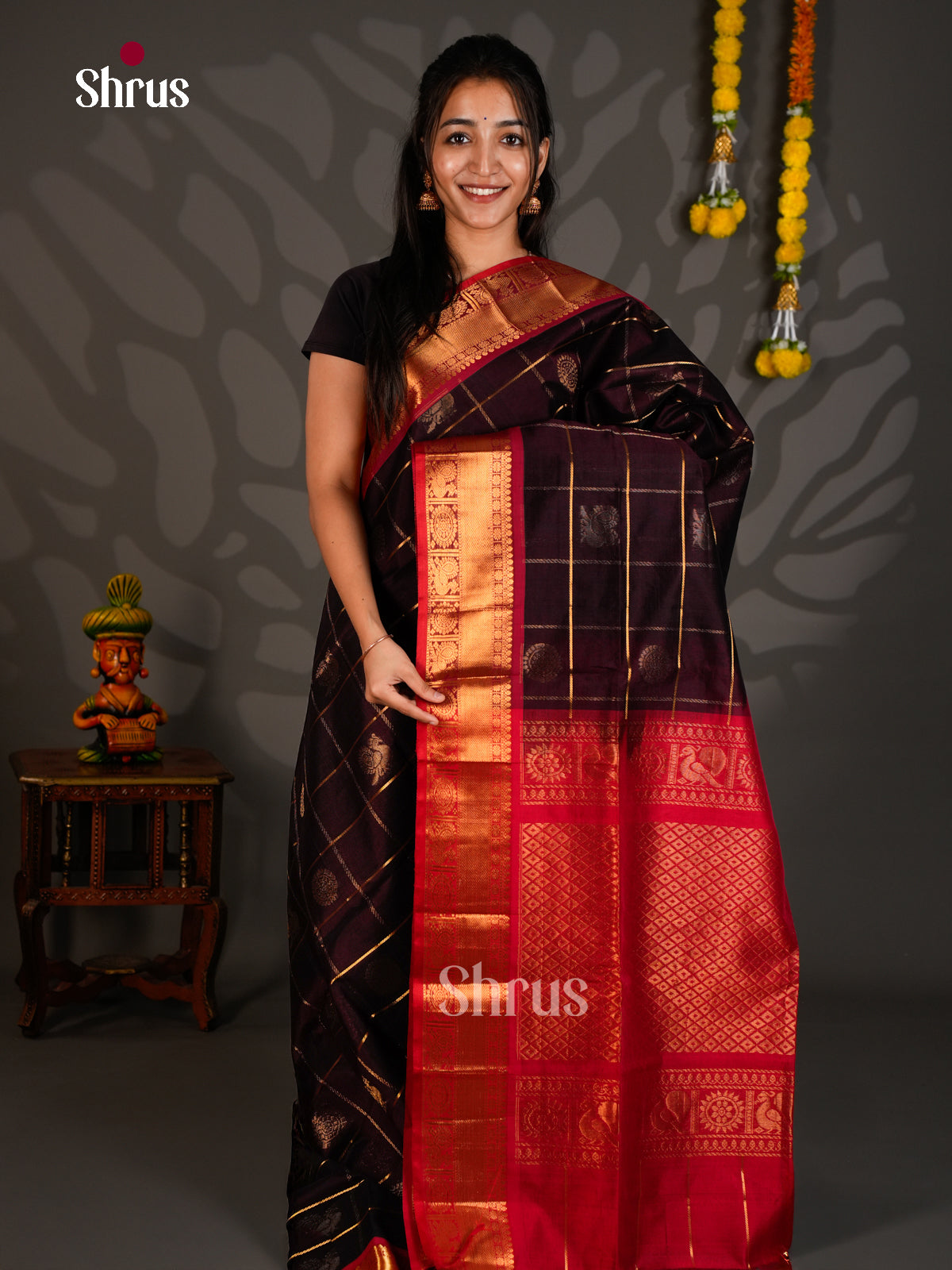 Silk Cotton Saree - ECS27055 - Shop on Shrus.com