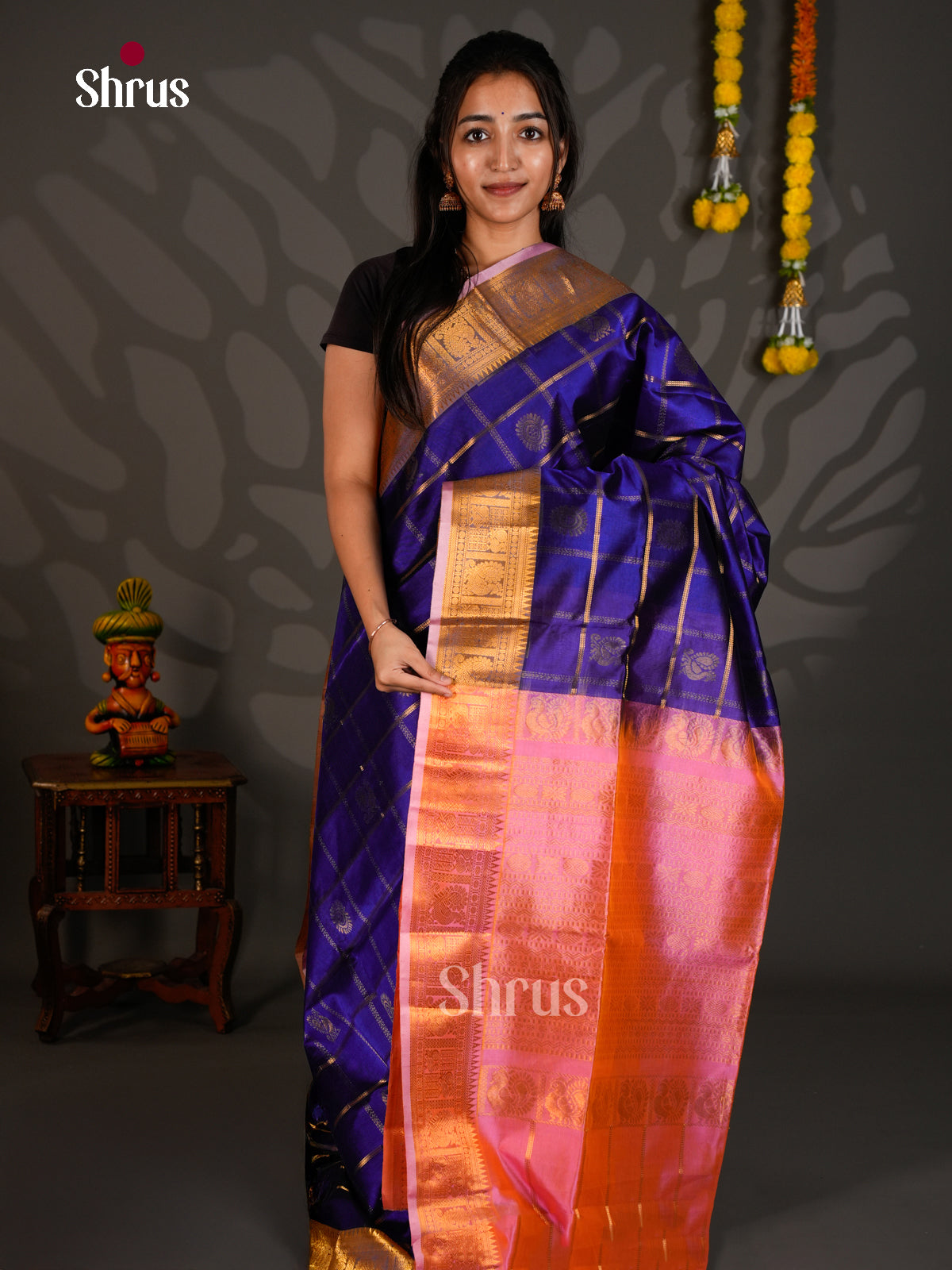 Silk Cotton Saree - ECS27056 - Shop on Shrus.com
