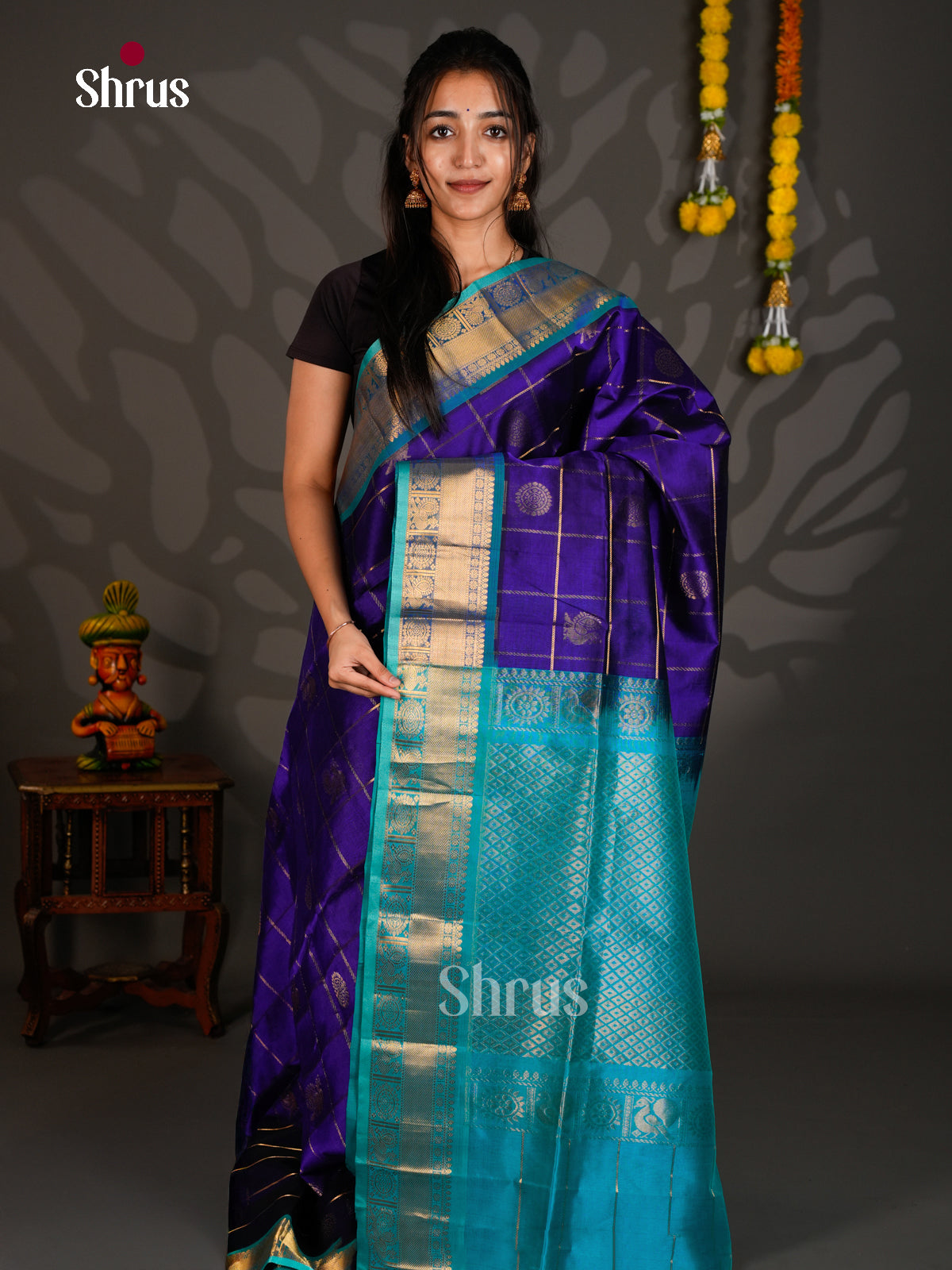 Silk Cotton Saree - ECS27057 - Shop on Shrus.com