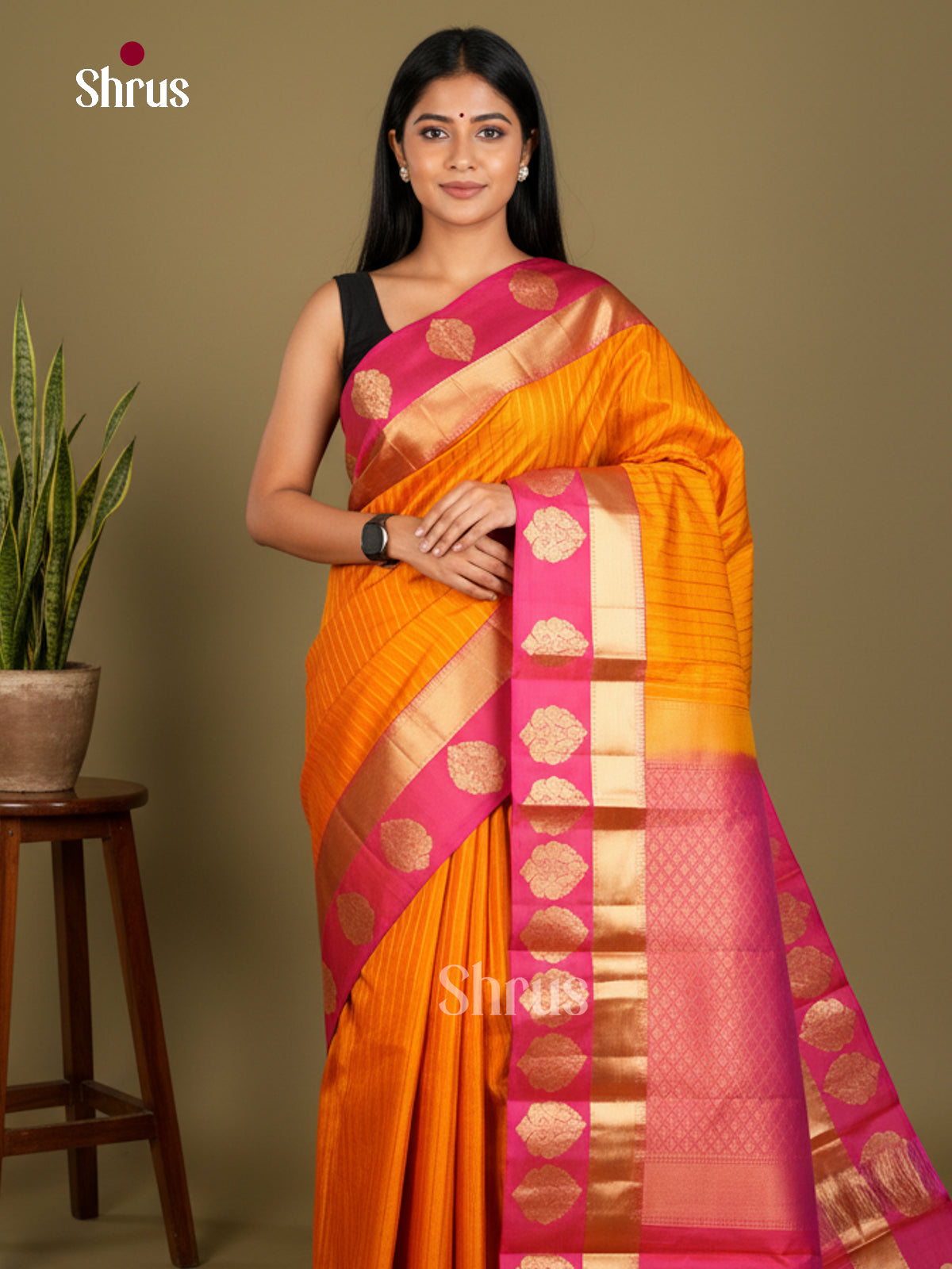 Kanchipuram silk Saree - EDS04001 - Shop on Shrus.com