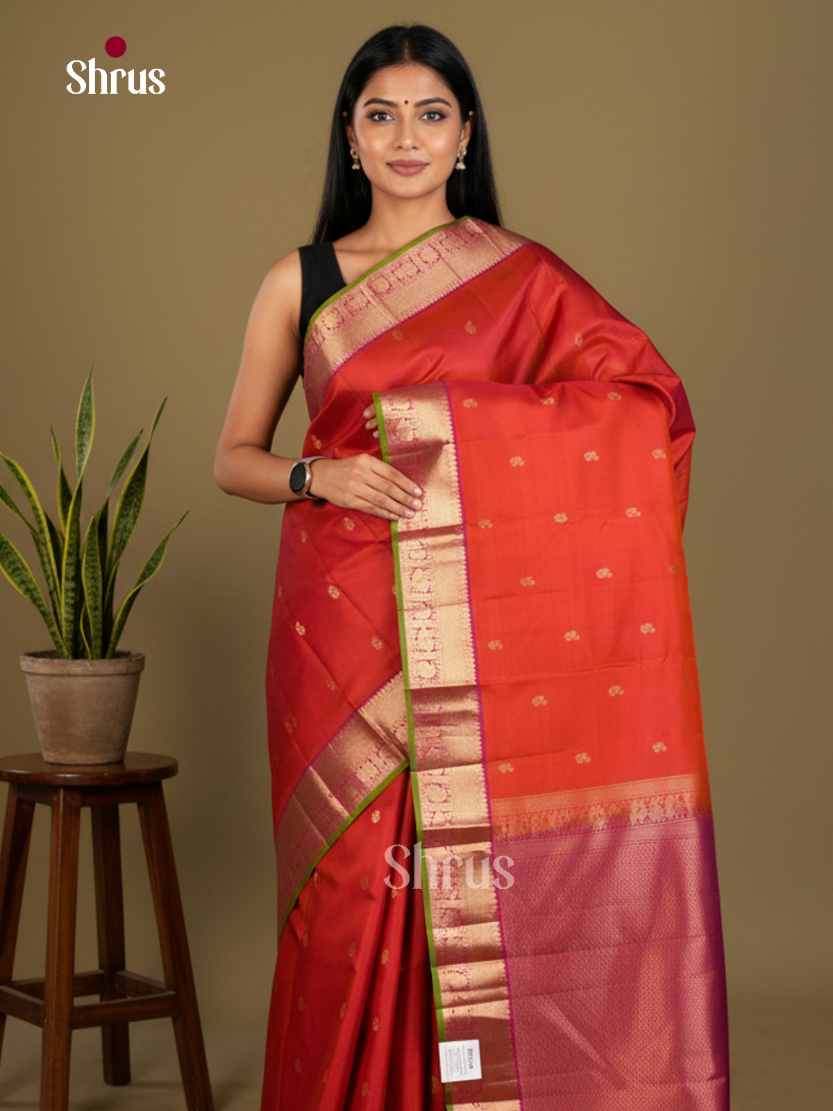 Kanchipuram silk Saree - EDS04003 - Shop on Shrus.com